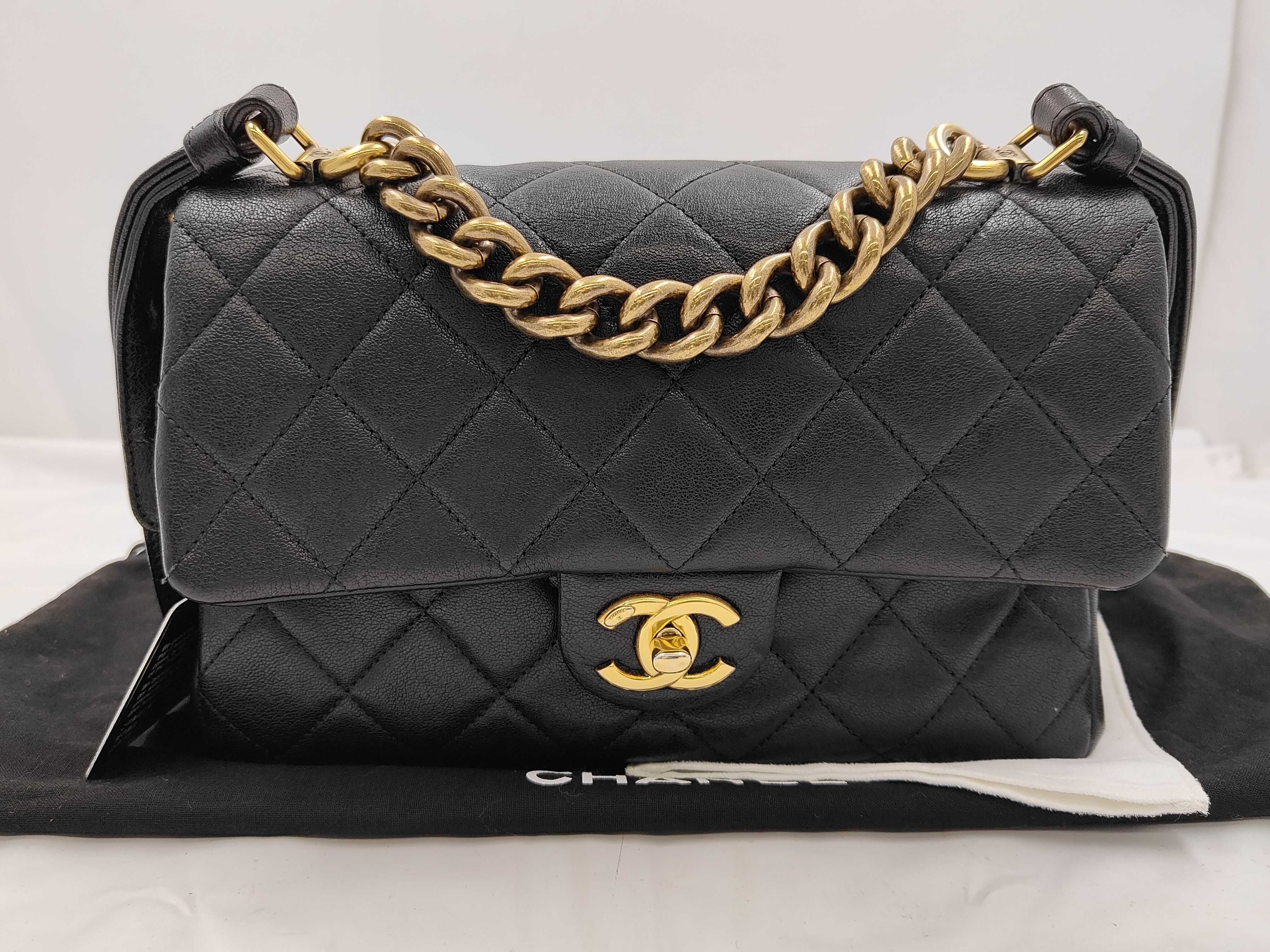 Black Calfskin Matelassé 2-Way Bag with Gold Plated Hardware (Serial Number 23)