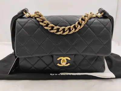 Black Calfskin Matelassé 2-Way Bag with Gold Plated Hardware (Serial Number 23)