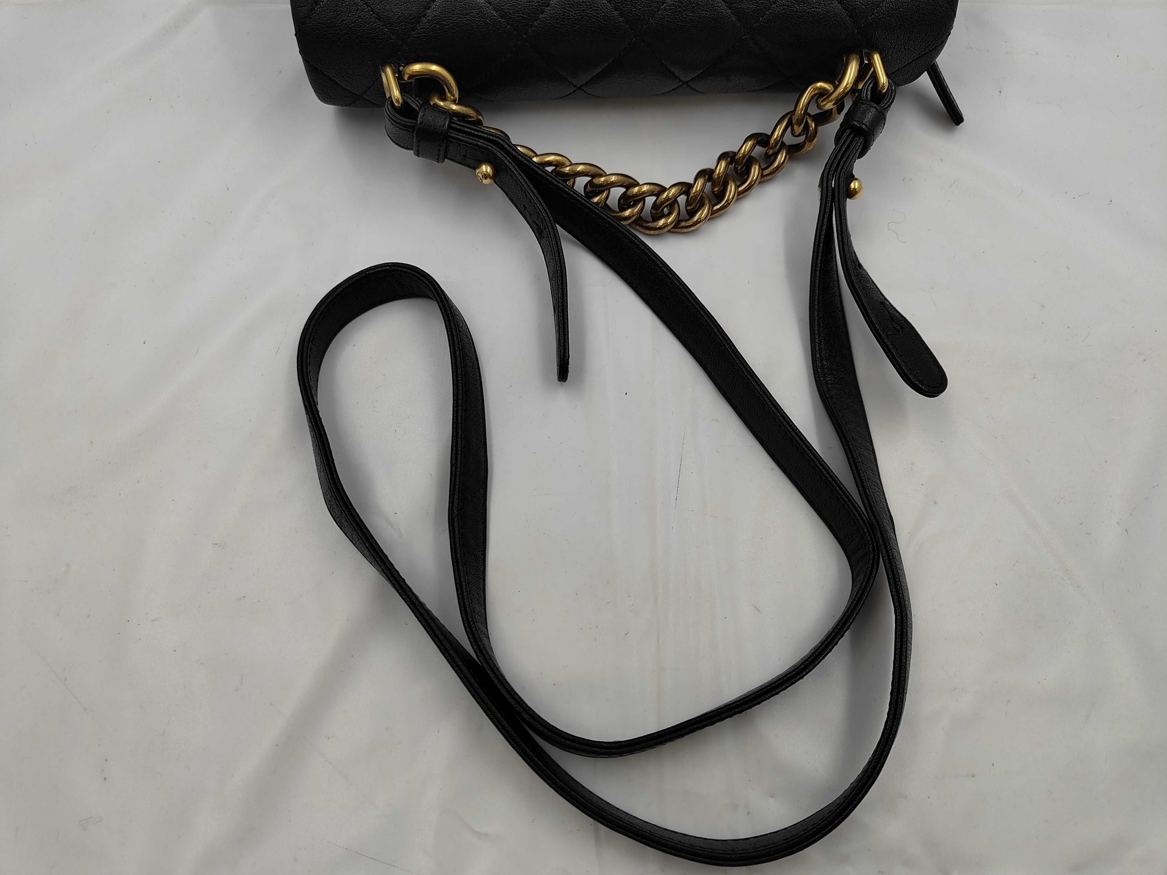 Black Calfskin Matelassé 2-Way Bag with Gold Plated Hardware (Serial Number 23) — view 3
