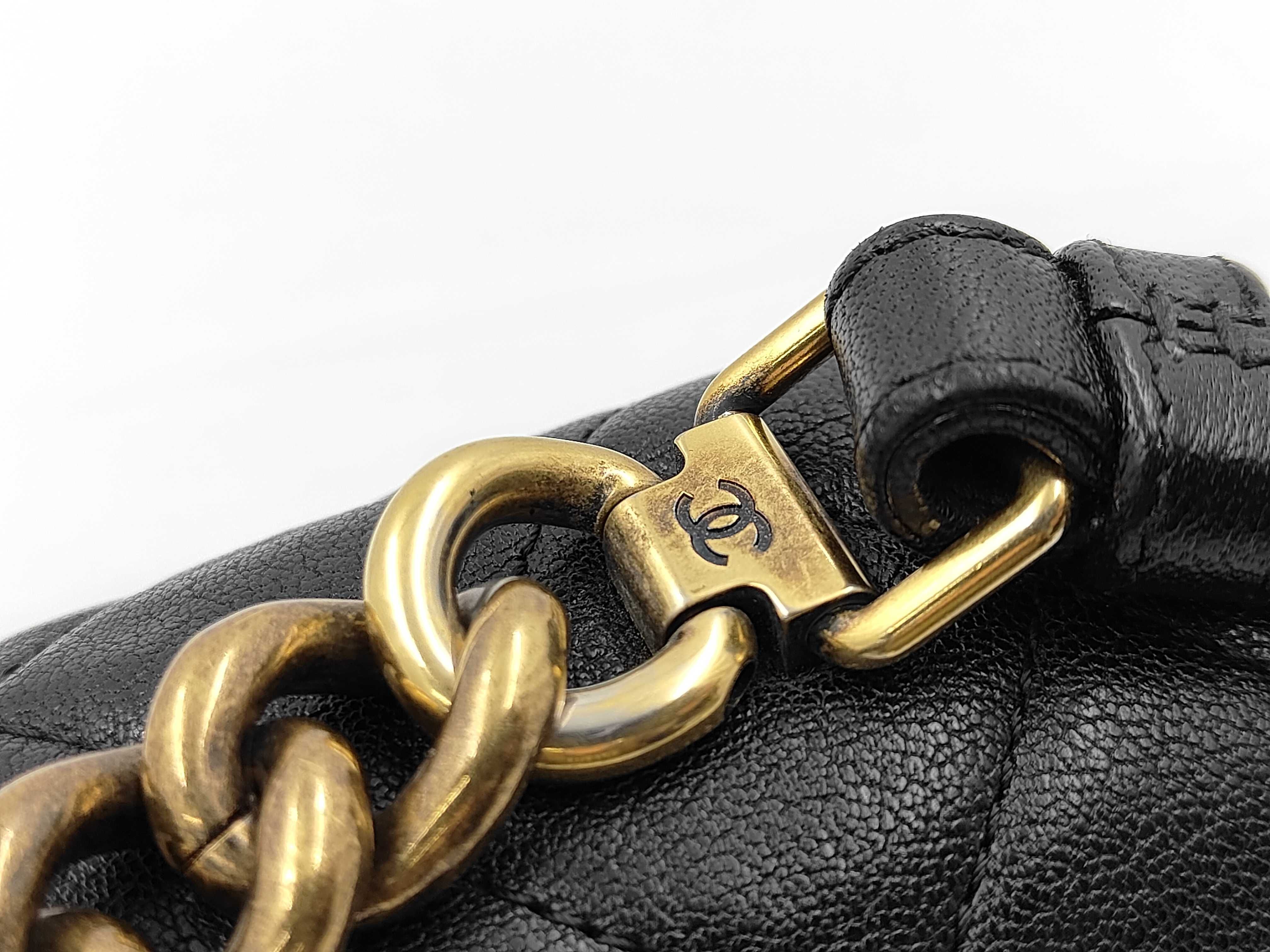Black Calfskin Matelassé 2-Way Bag with Gold Plated Hardware (Serial Number 23) — view 6