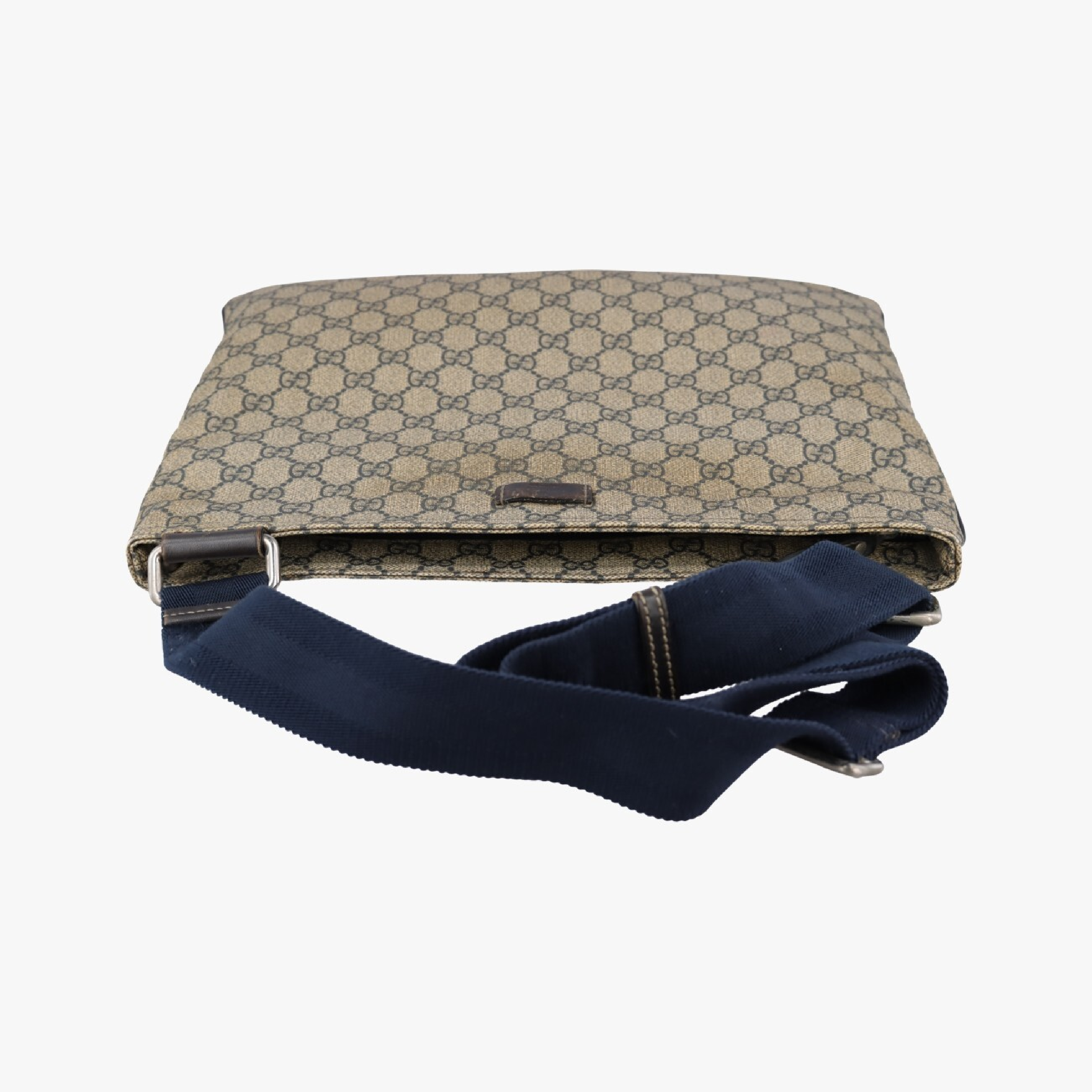 GG Plus GG Supreme Beige x Navy PVC Coated Canvas x Leather Shoulder Bag (Serial Number Unknown) 201446 — view 5