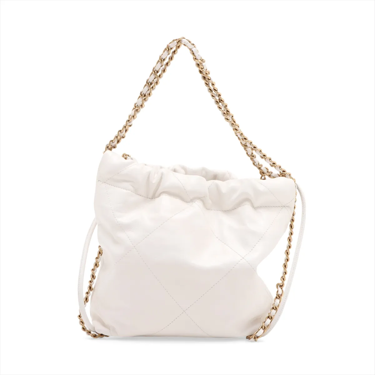 22 Mini Shiny Calfskin Chain Shoulder Bag White Gold Hardware CCK9PET3 Random Plate AS3980 — view 2