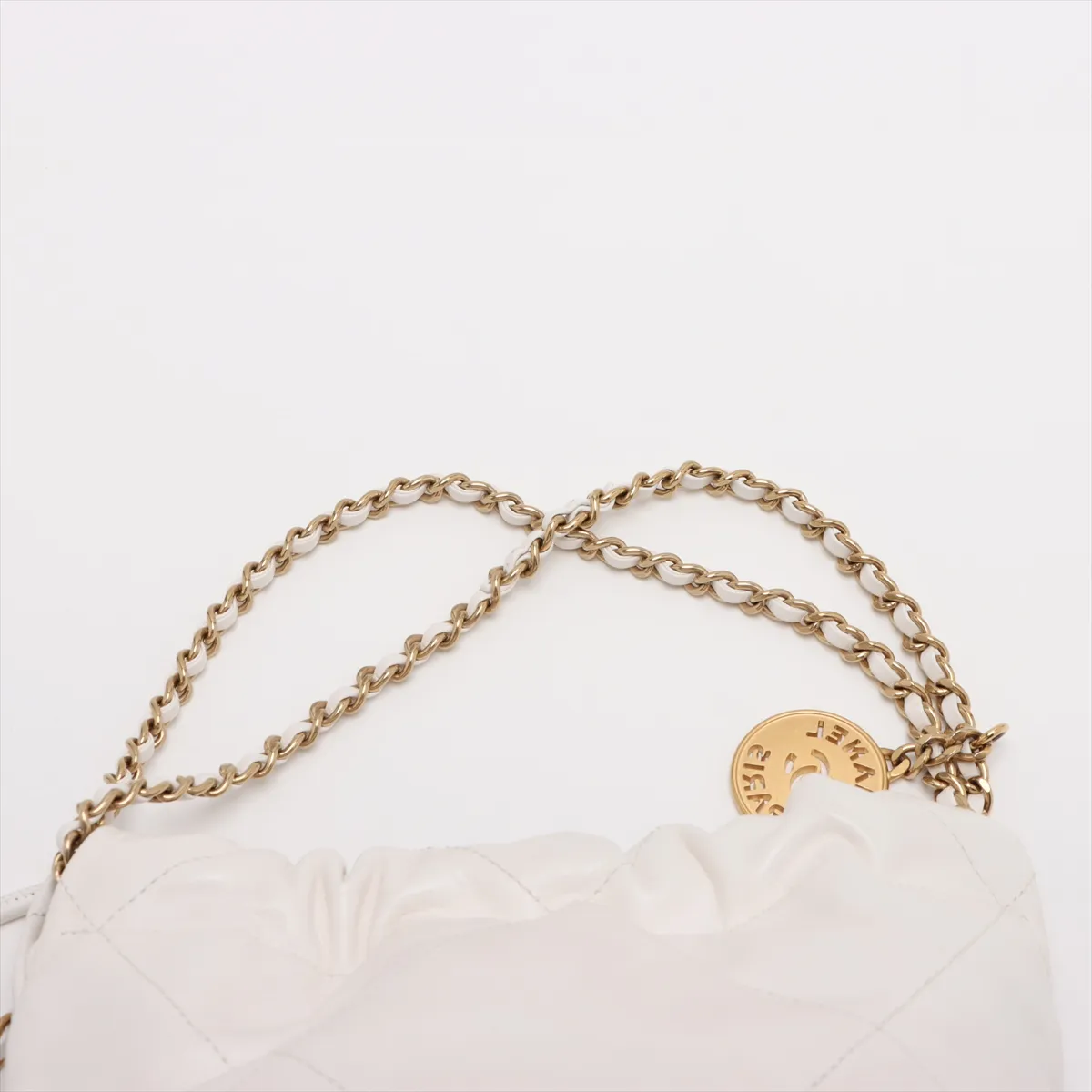 22 Mini Shiny Calfskin Chain Shoulder Bag White Gold Hardware CCK9PET3 Random Plate AS3980 — view 6