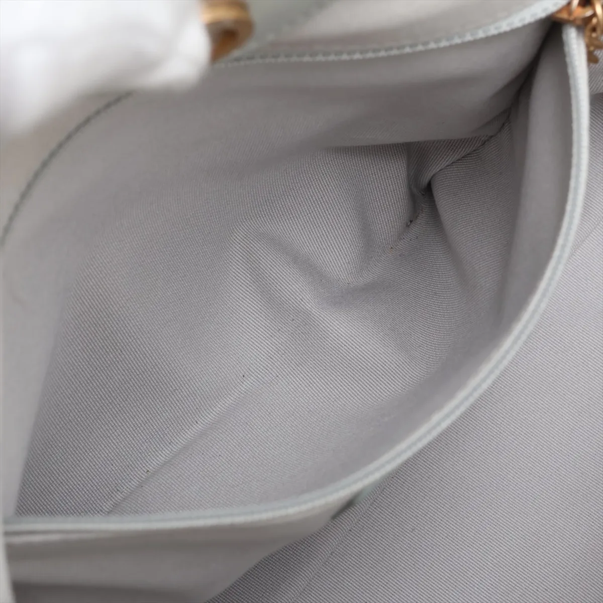 Deauville MM Leather 2-Way Tote Bag, Gray with Gold Hardware, HLC512A0, Random Plate — view 8