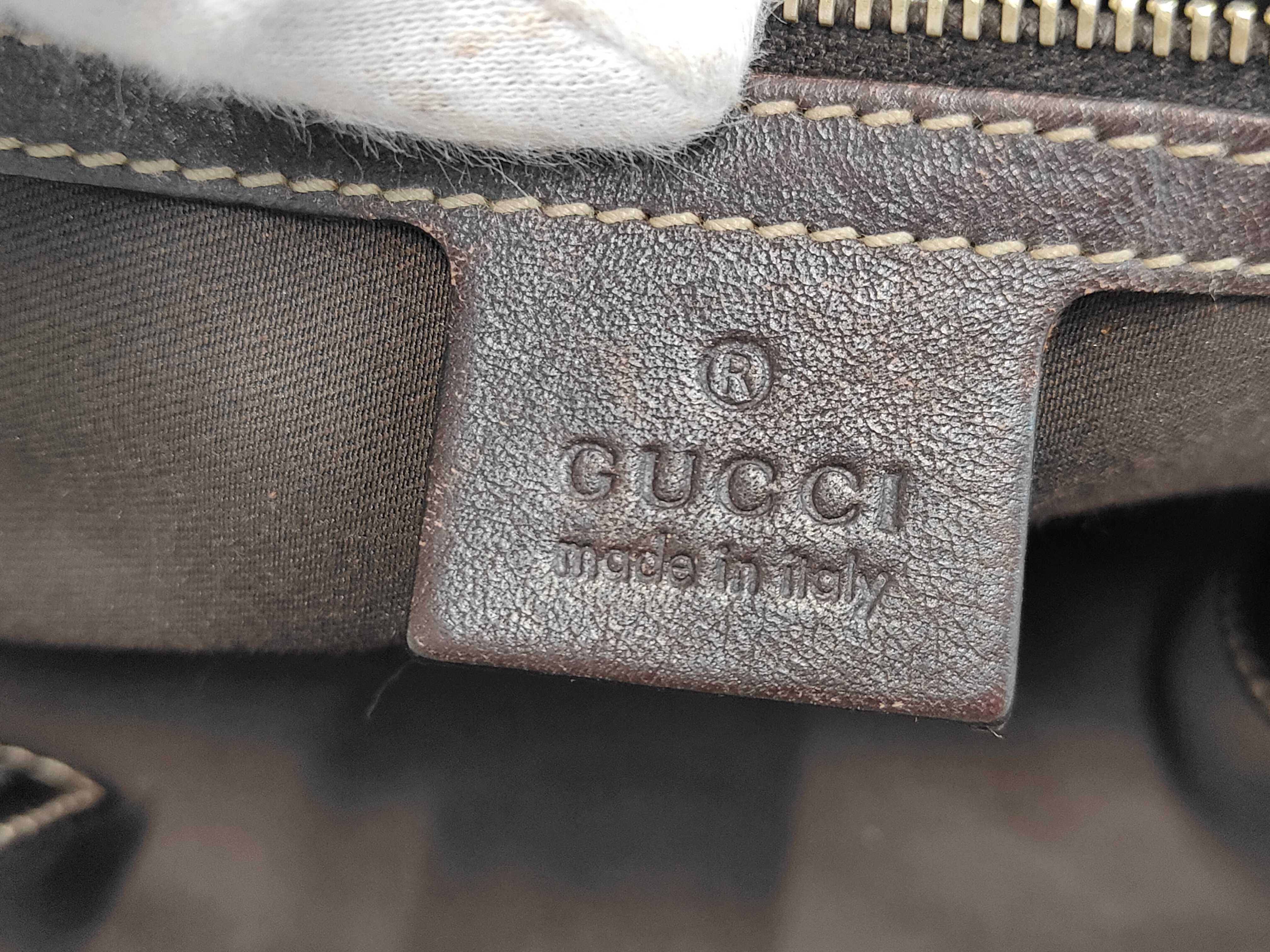Brown Canvas GG Monogram Braided Strap Shoulder Bag — view 7