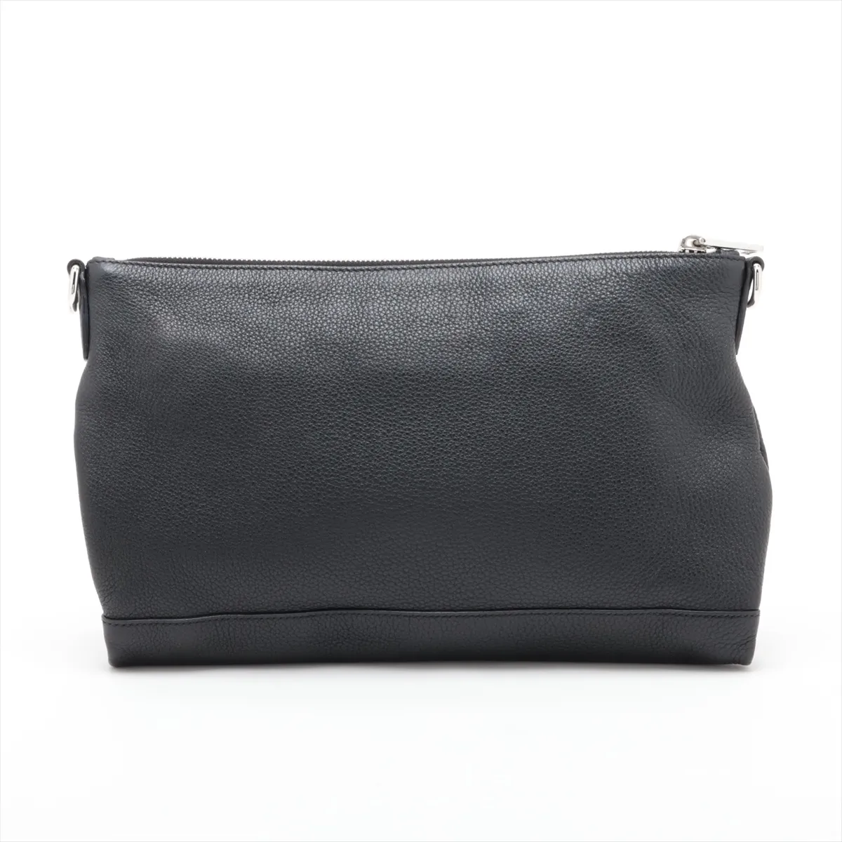 Vitello Daino Leather Shoulder Bag, Black — view 2