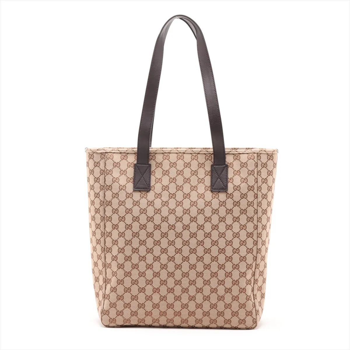 GG Canvas 834796 Canvas x Leather Tote Bag Beige x Brown — view 2