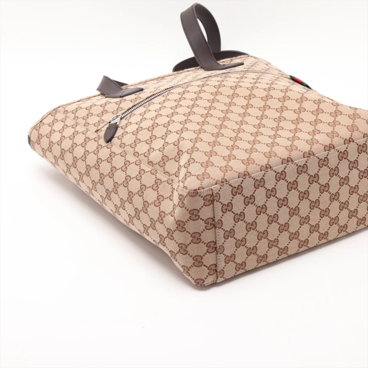 GG Canvas 834796 Canvas x Leather Tote Bag Beige x Brown — view 4