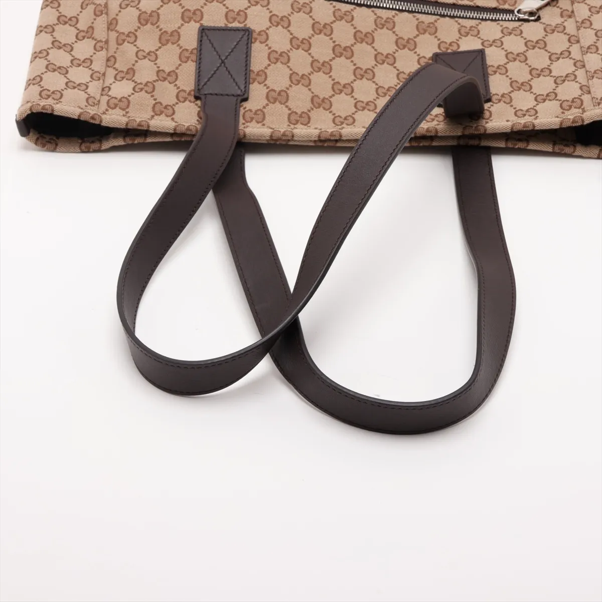 GG Canvas 834796 Canvas x Leather Tote Bag Beige x Brown — view 5