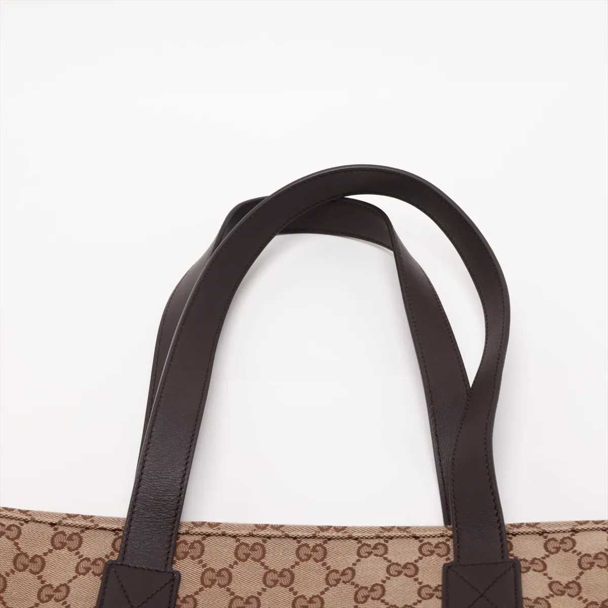 GG Canvas 834796 Canvas x Leather Tote Bag Beige x Brown — view 6