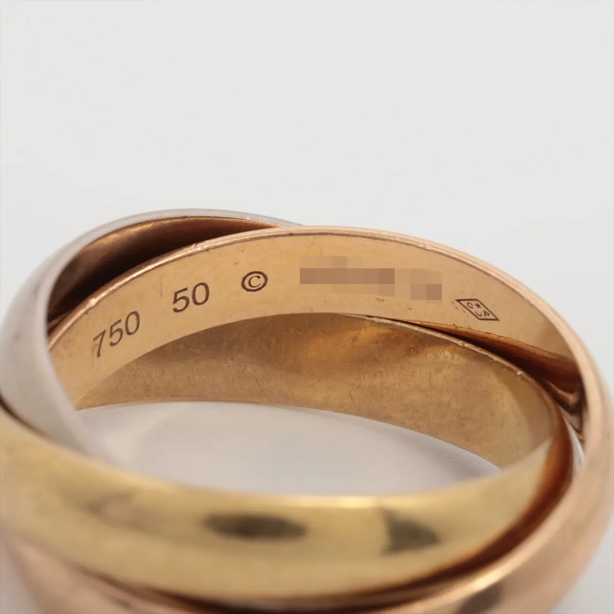 Trinity Ring 750(YG×PG×WG) 8.0g 50 XE8412 Thread Wax Hole — view 3