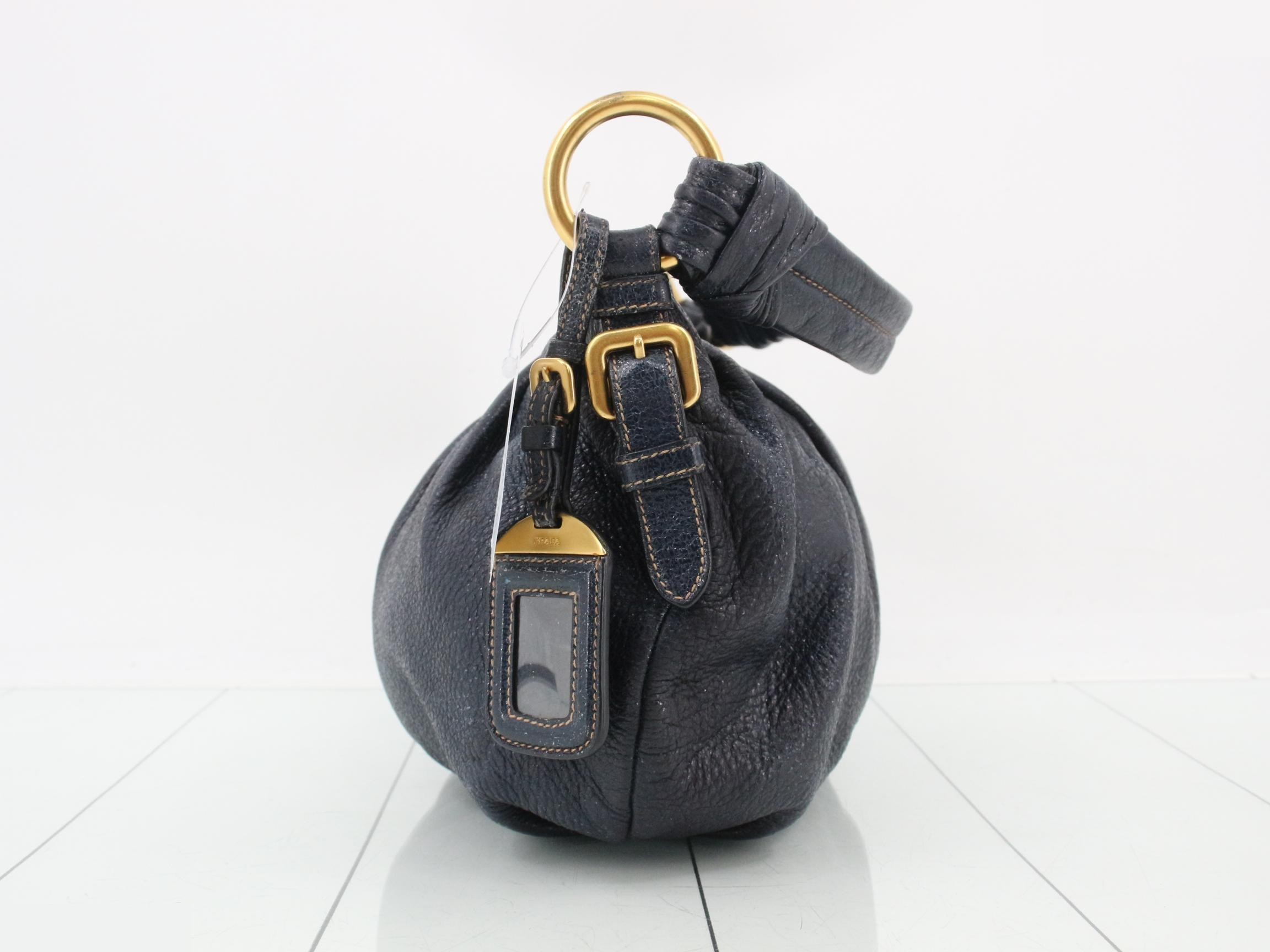 Vintage Leather Hobo One-Shoulder Bag — view 3