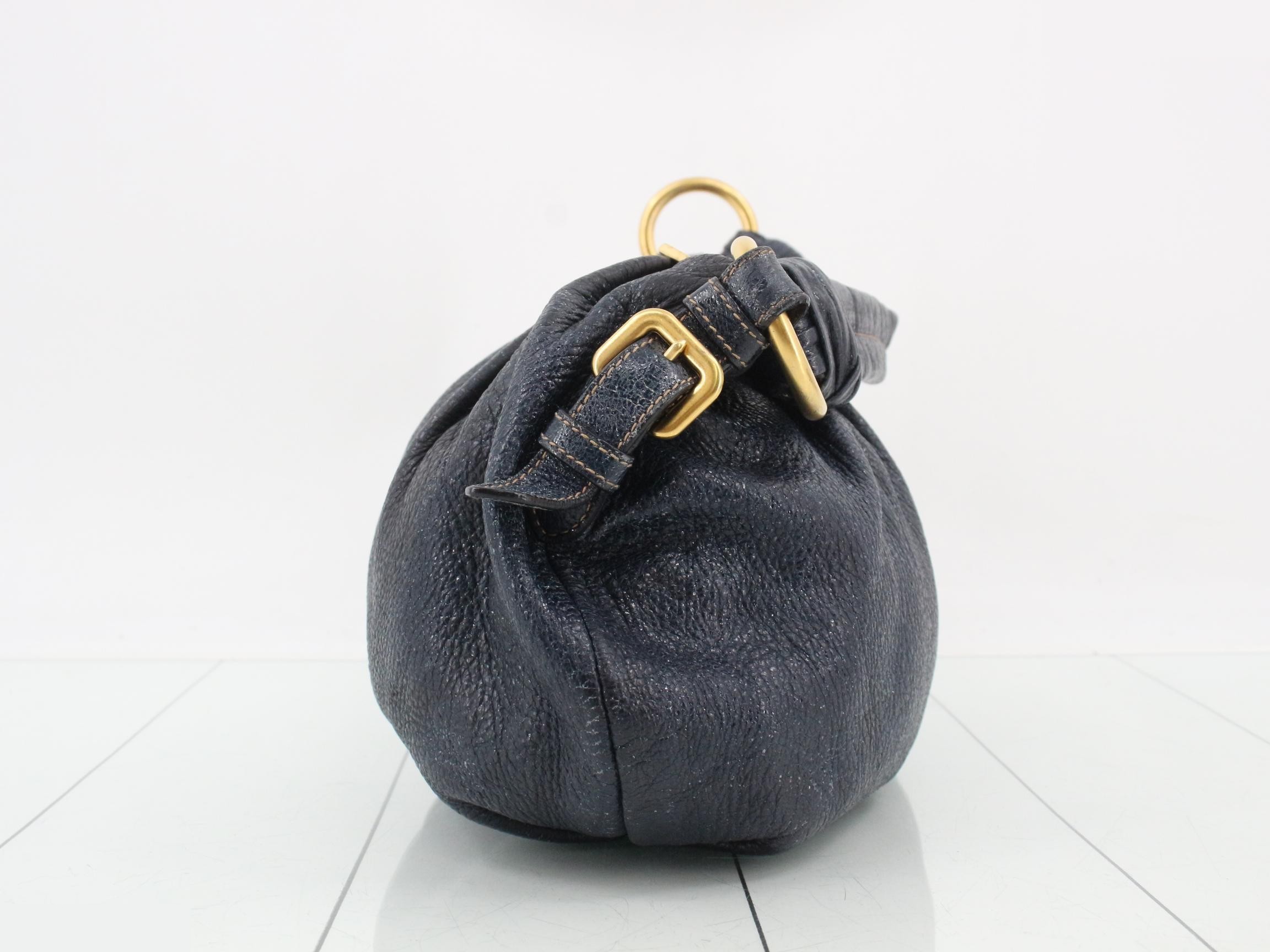 Vintage Leather Hobo One-Shoulder Bag — view 4