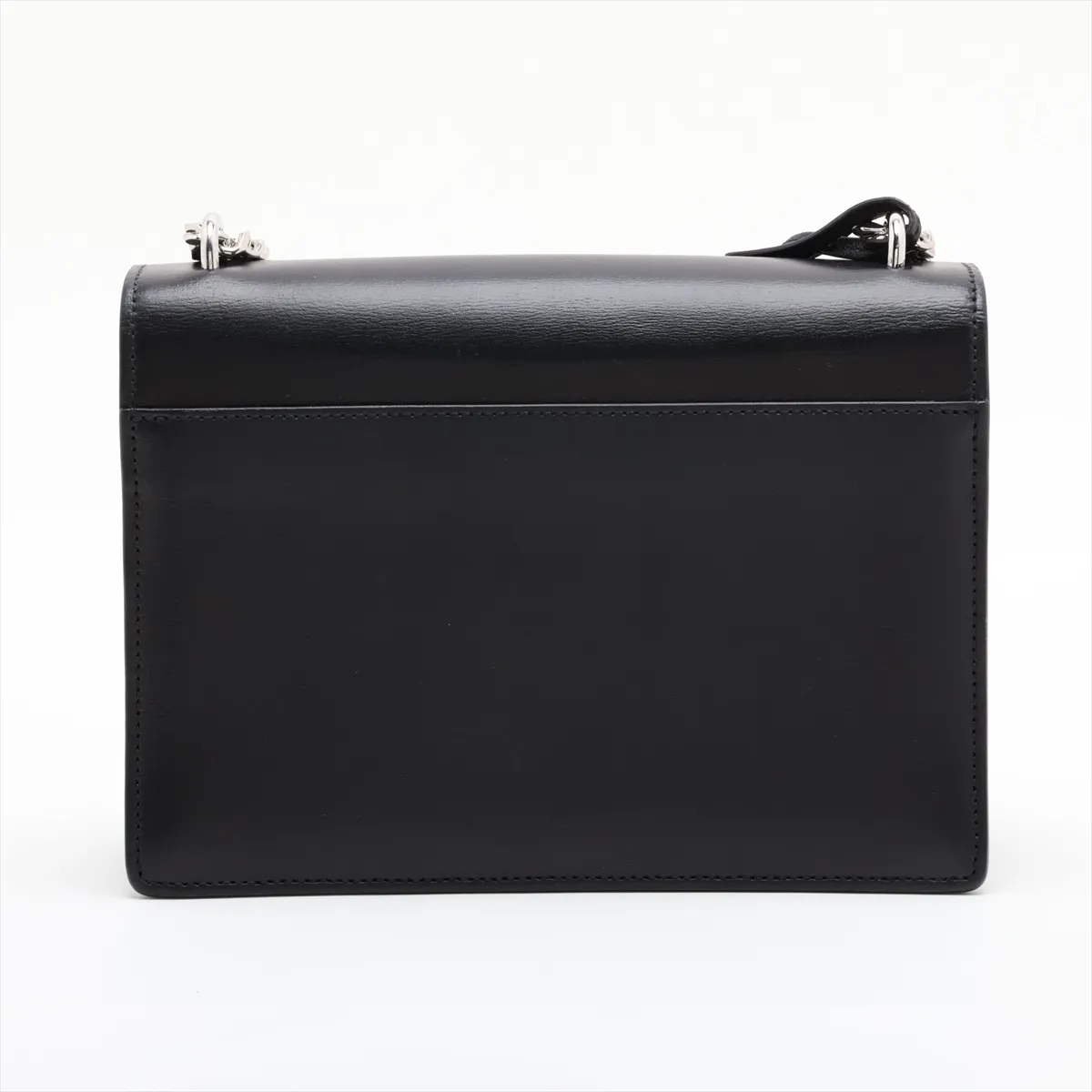 Sunset Leather Chain Shoulder Bag, Black, 442906 — view 2