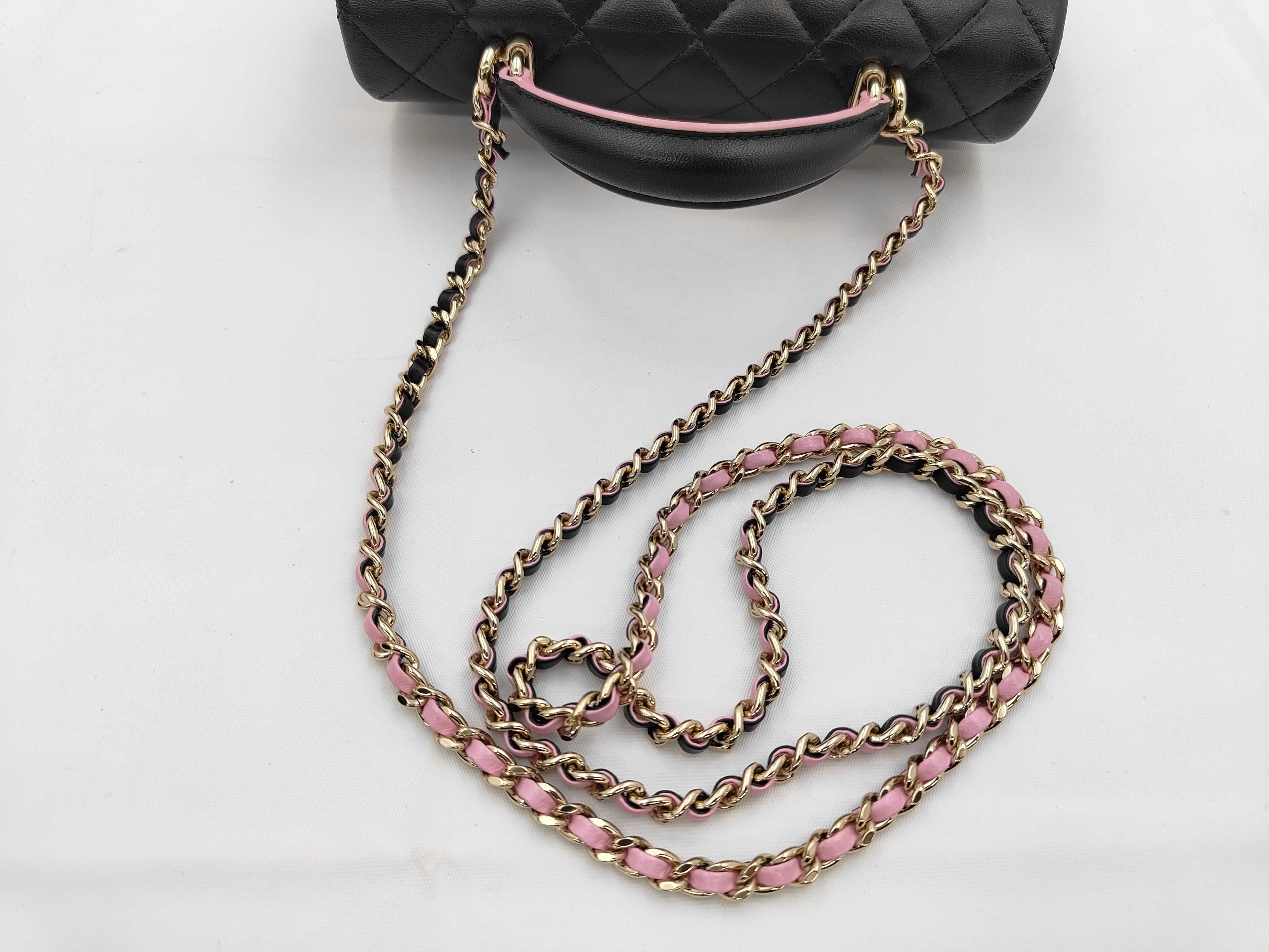 Matelassé 20 Chain Shoulder Bag, Black, with IC Plate — view 3