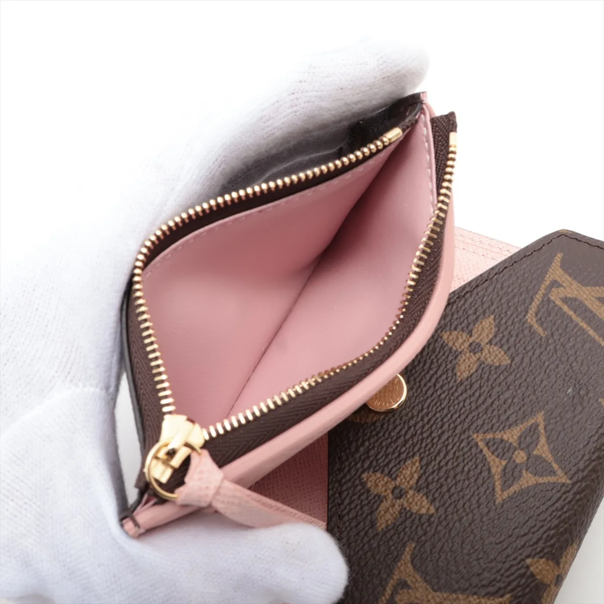 Monogram Portefeuille Victorine M62360 Rose Ballerine Compact Wallet (RFID detected) — view 6