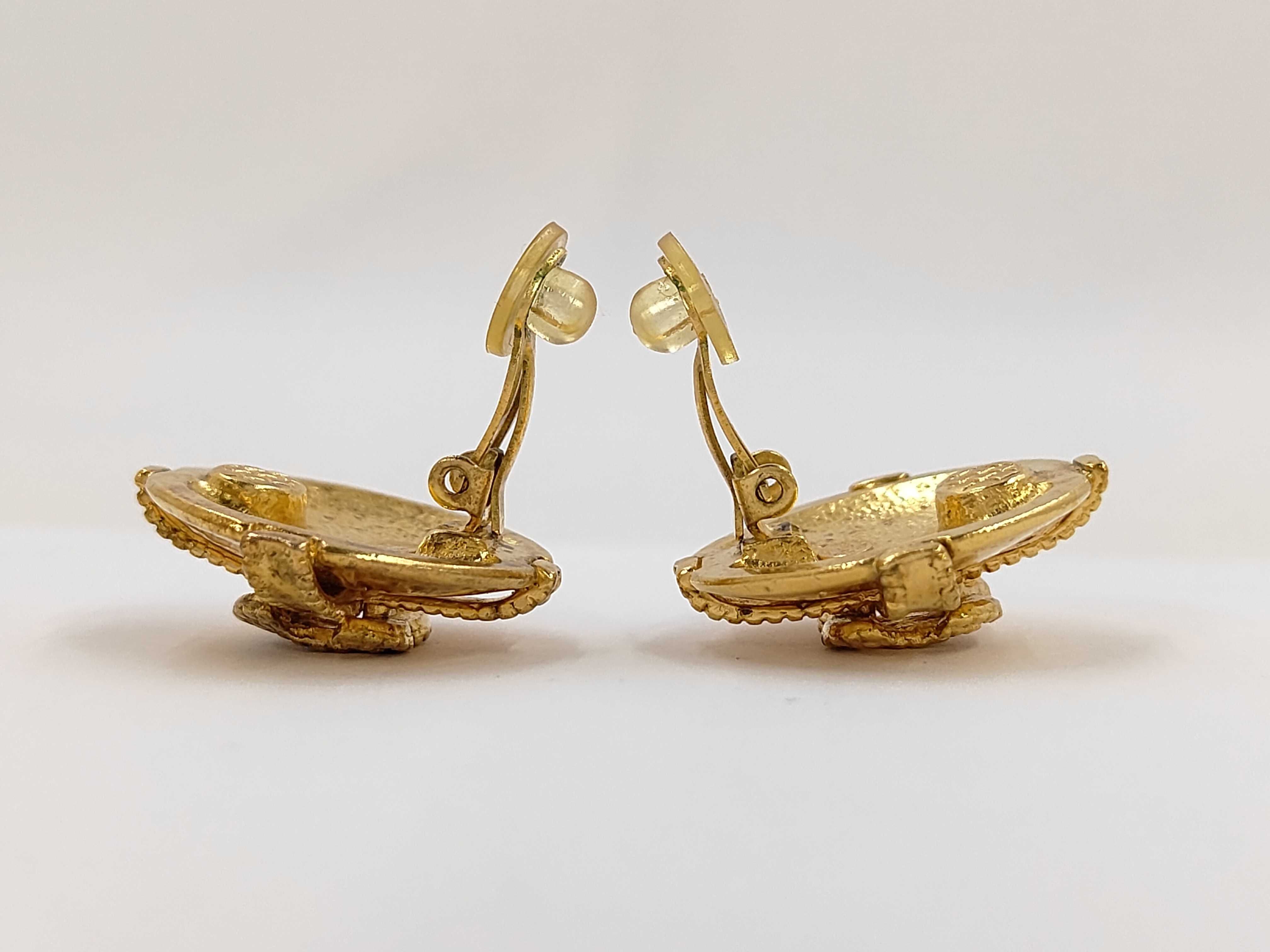 Round Cross Coco Yellow Gold Earrings — view 4