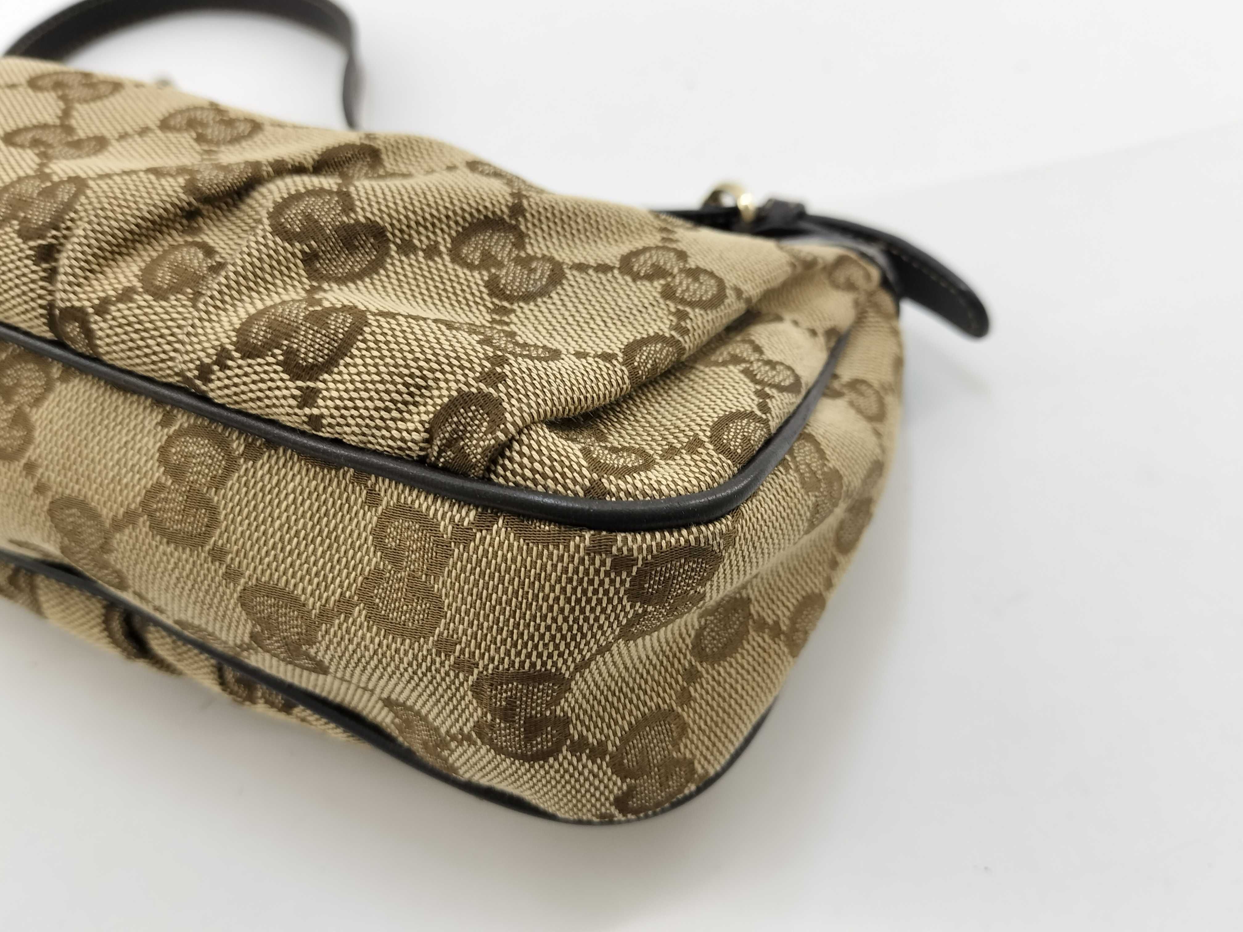 GG Canvas Brown Canvas GG Monogram Heart Zipper Underarm Bag Pouch — view 4