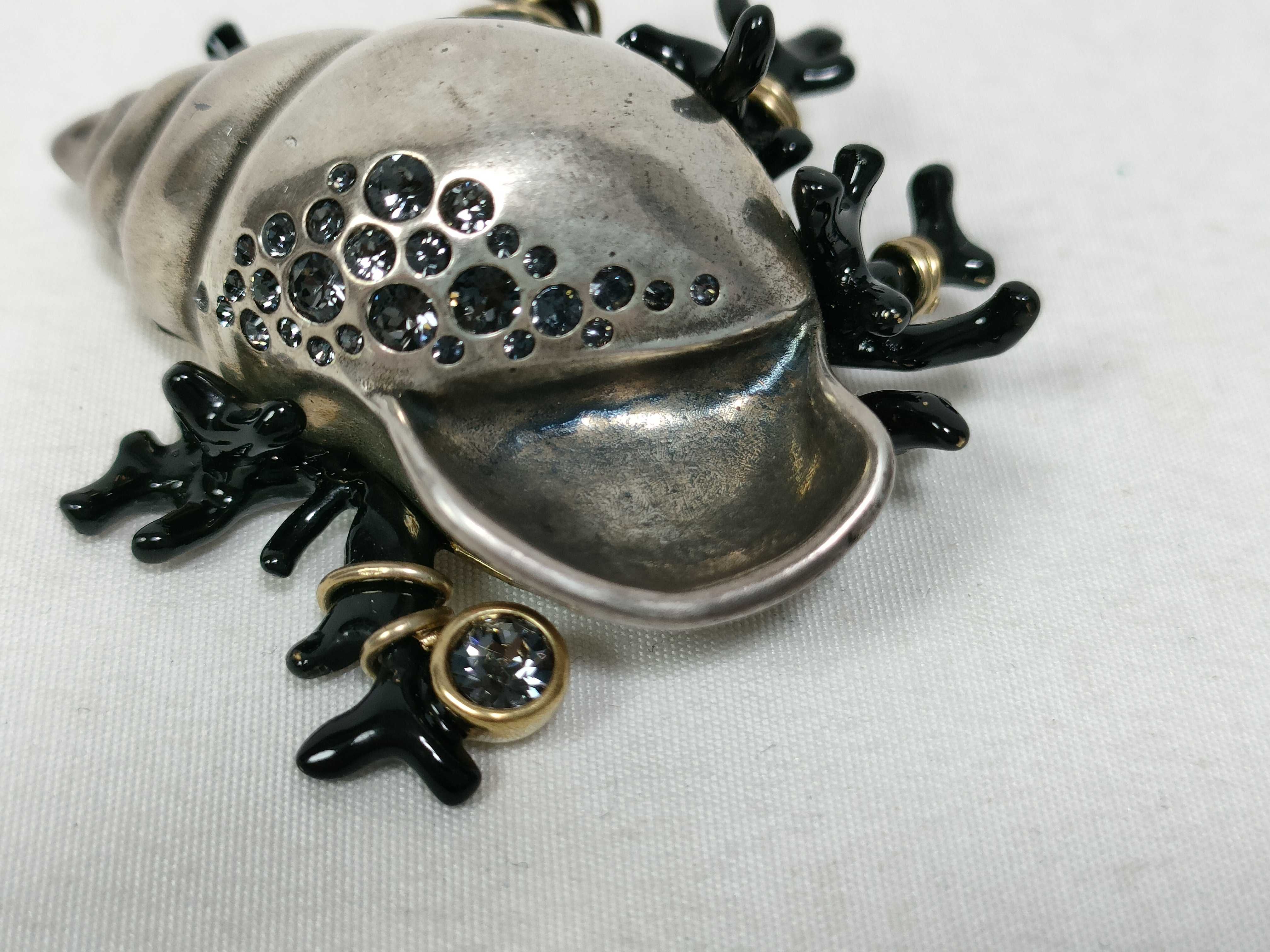 seashell and coral motif brooch — view 4