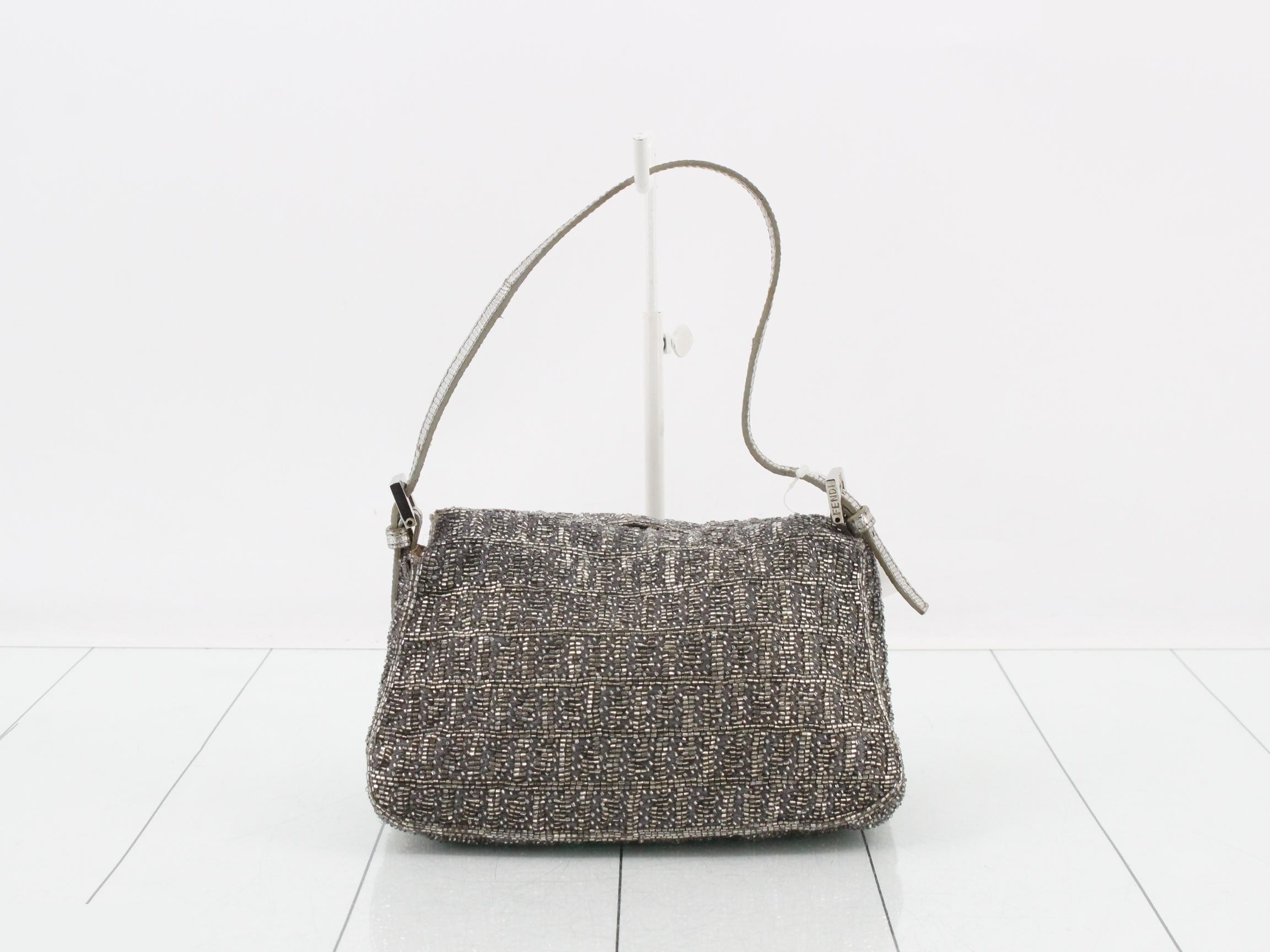 Zucchino (Bag) - Shoulder Bag - Mamma Bucket - Beaded - Silver — view 2