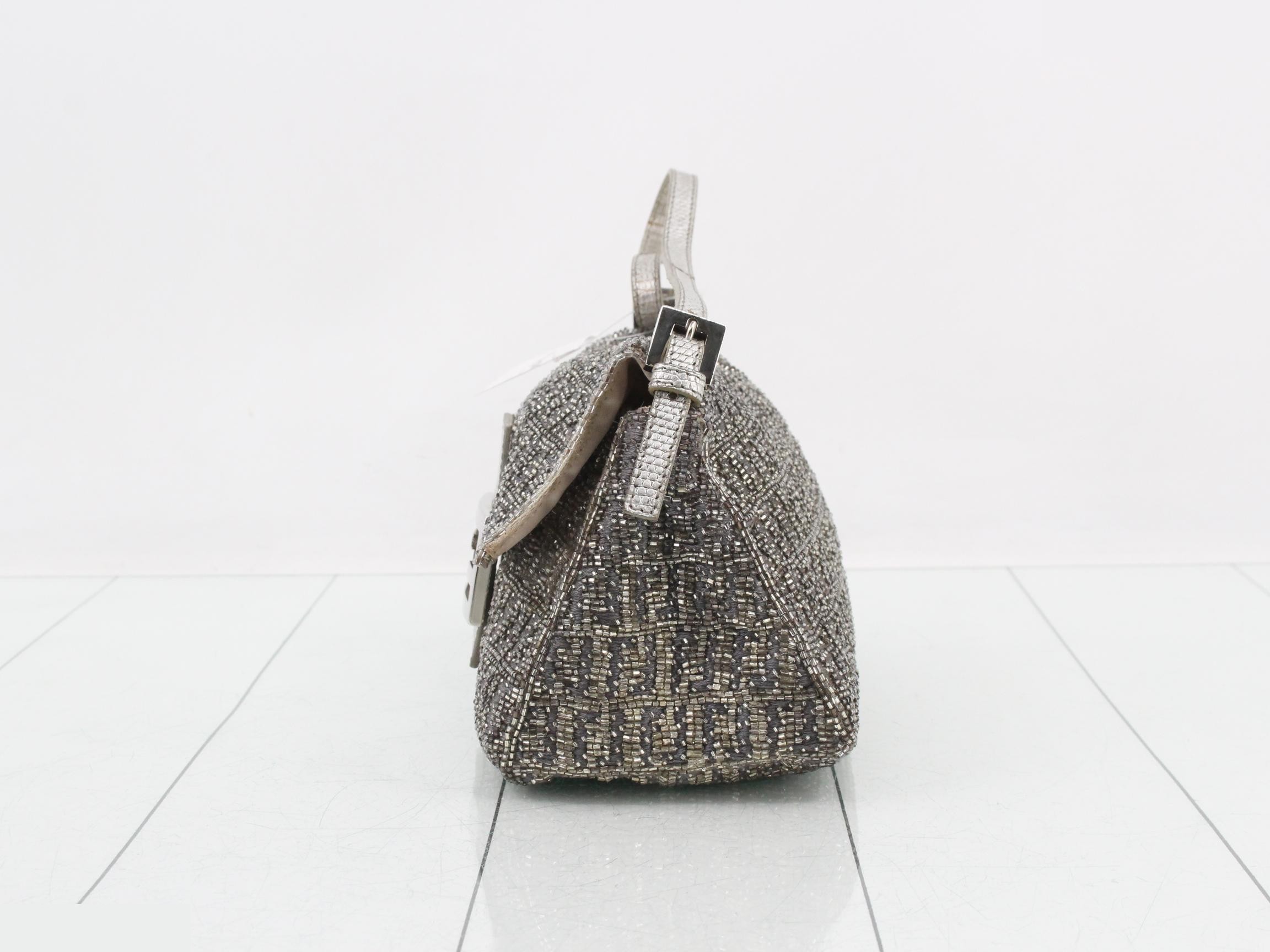 Zucchino (Bag) - Shoulder Bag - Mamma Bucket - Beaded - Silver — view 3