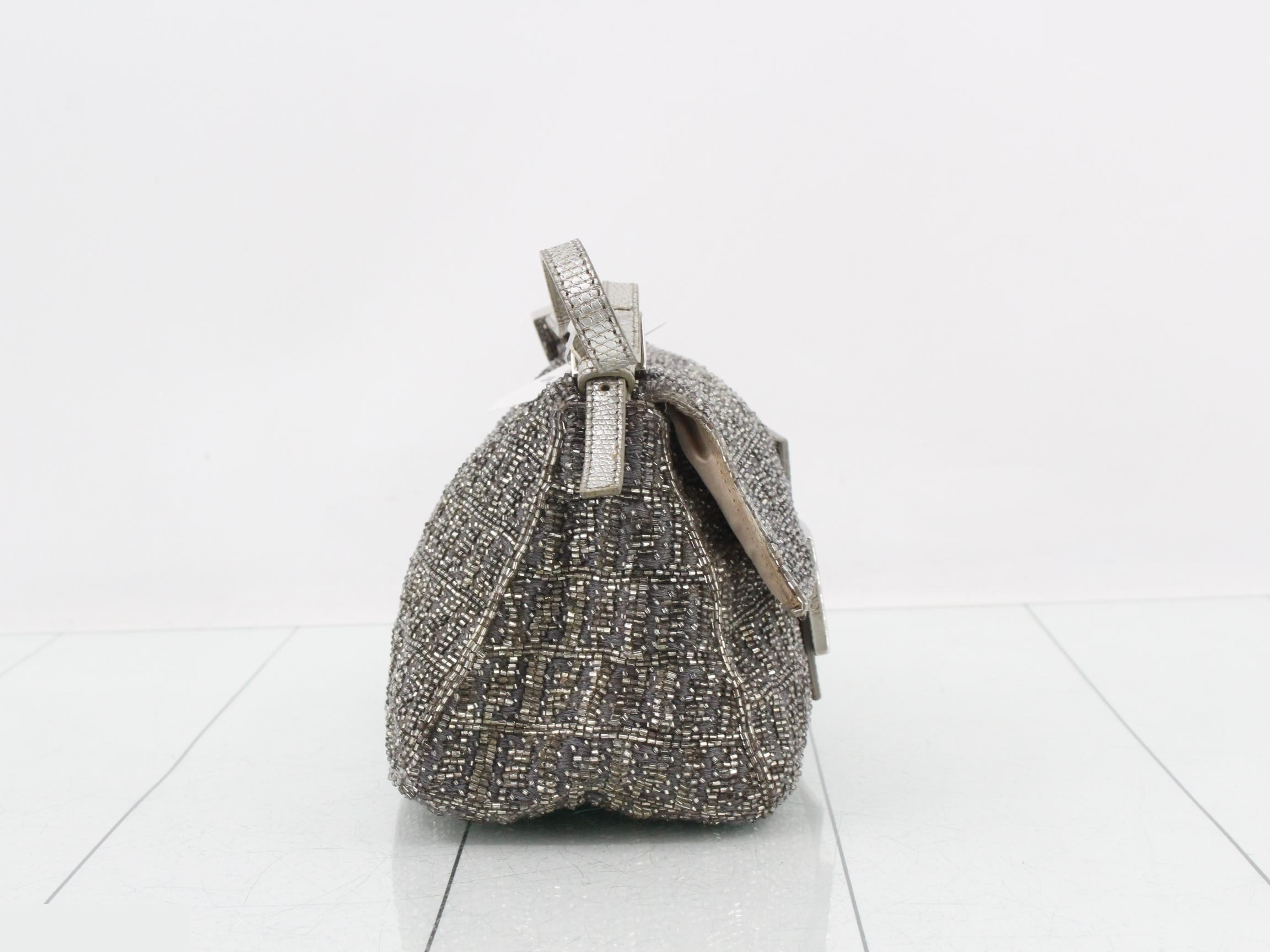 Zucchino (Bag) - Shoulder Bag - Mamma Bucket - Beaded - Silver — view 4
