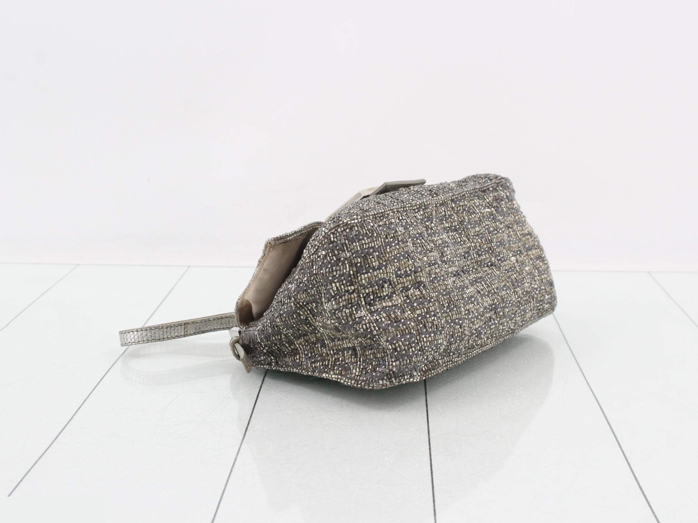 Zucchino (Bag) - Shoulder Bag - Mamma Bucket - Beaded - Silver — view 5