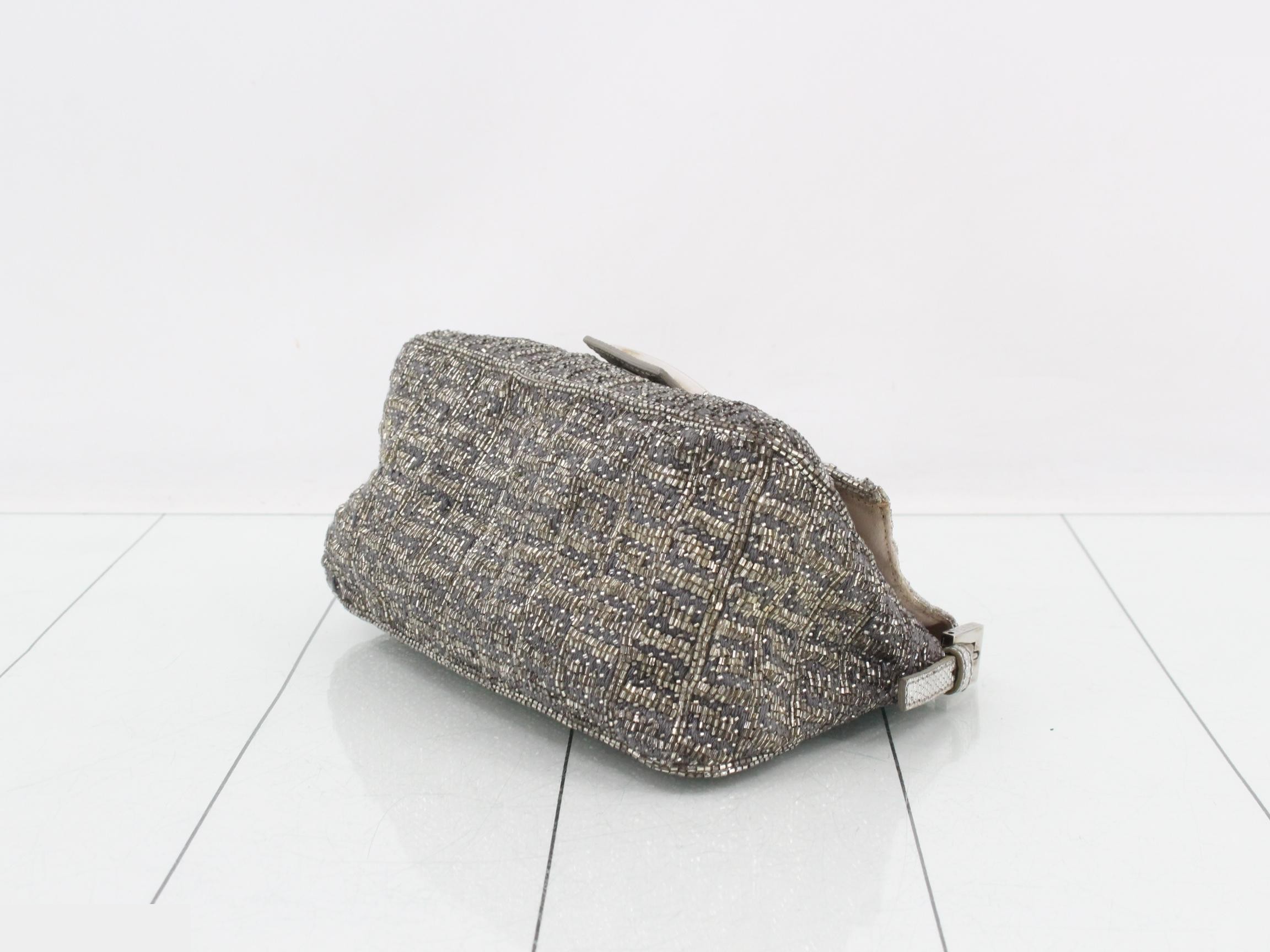 Zucchino (Bag) - Shoulder Bag - Mamma Bucket - Beaded - Silver — view 6