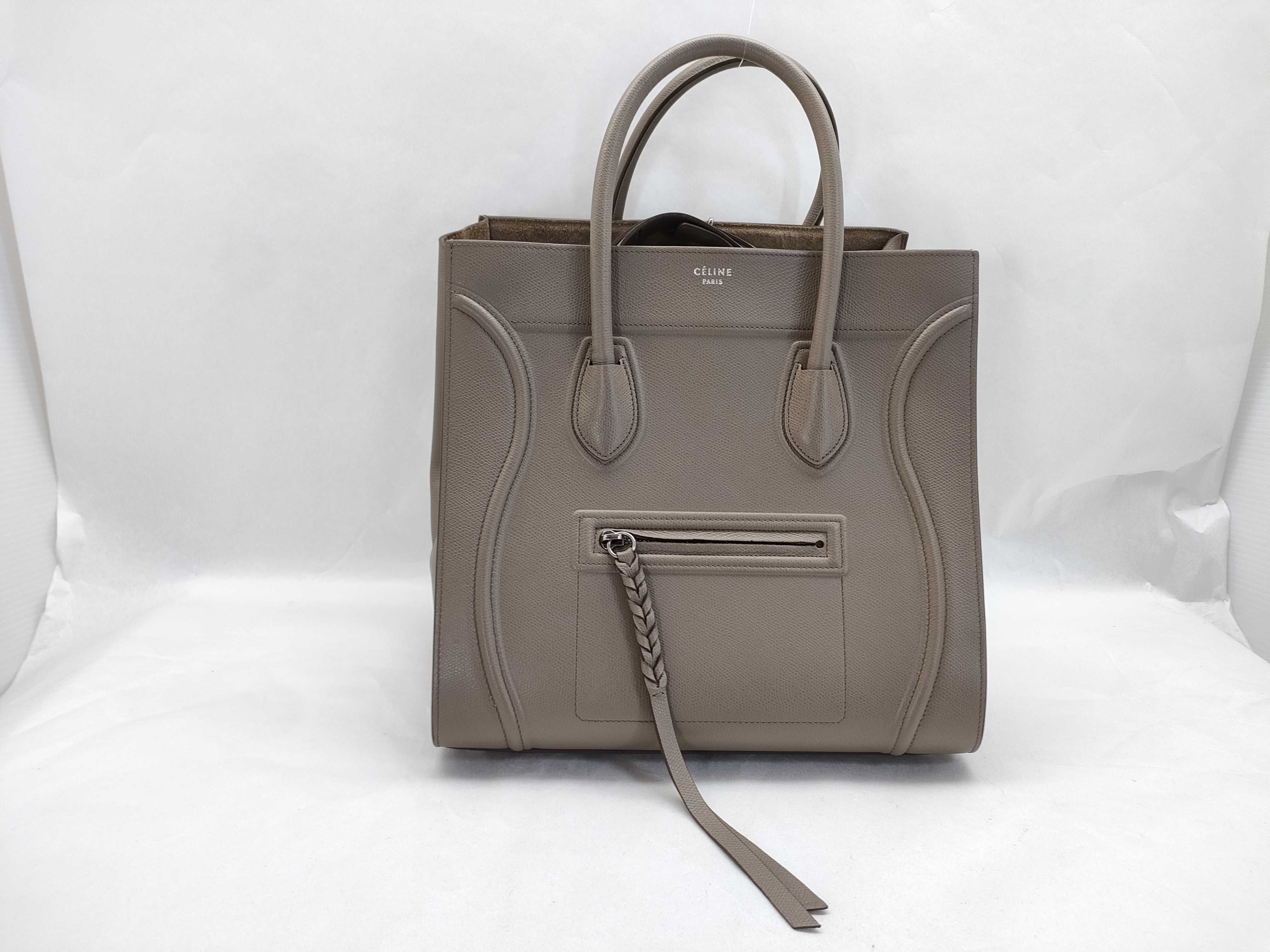 SG- Luggage Phantom Medium Leather Tote bag Beige handbag