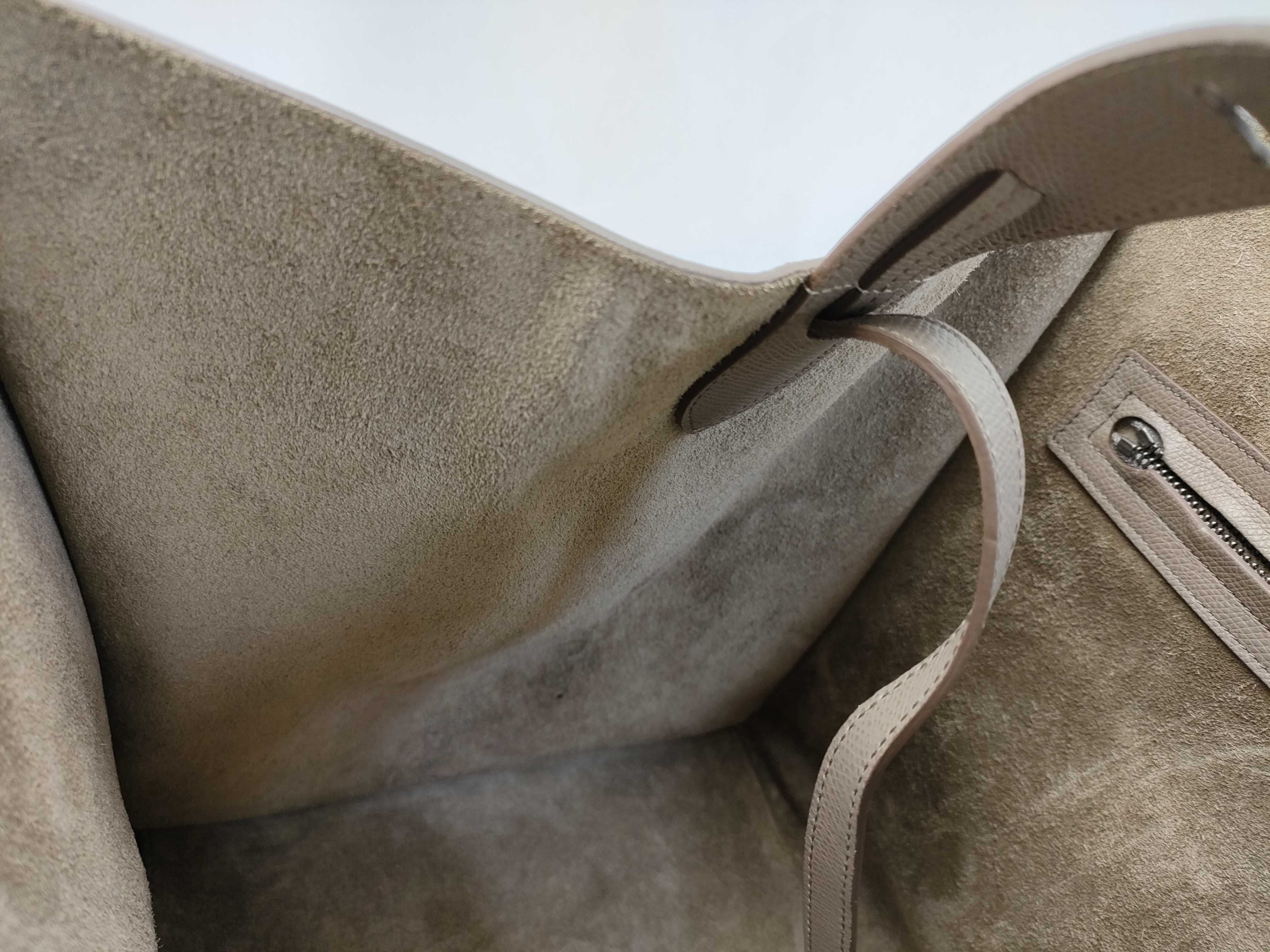 SG- Luggage Phantom Medium Leather Tote bag Beige handbag — view 11