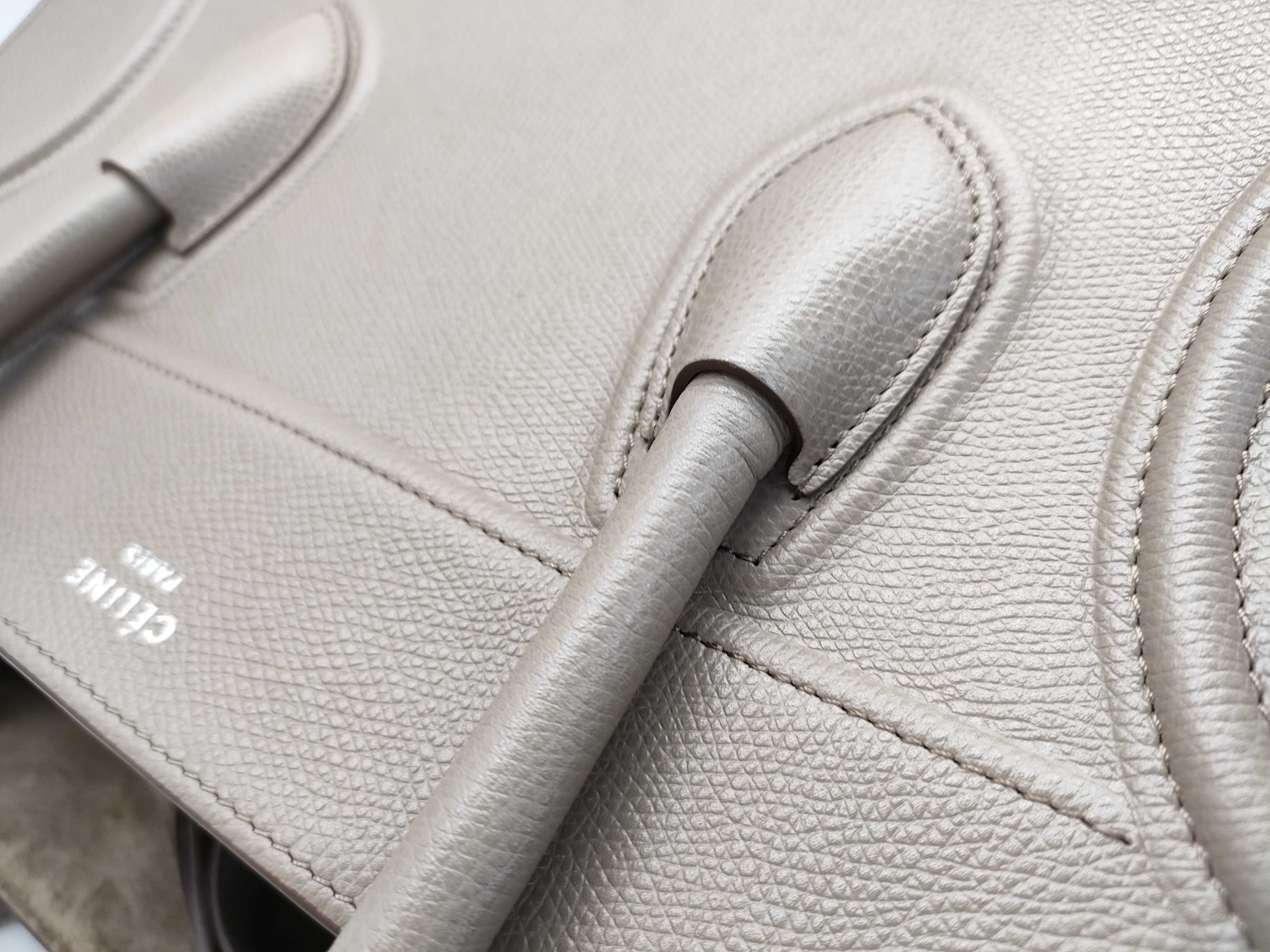 SG- Luggage Phantom Medium Leather Tote bag Beige handbag — view 5