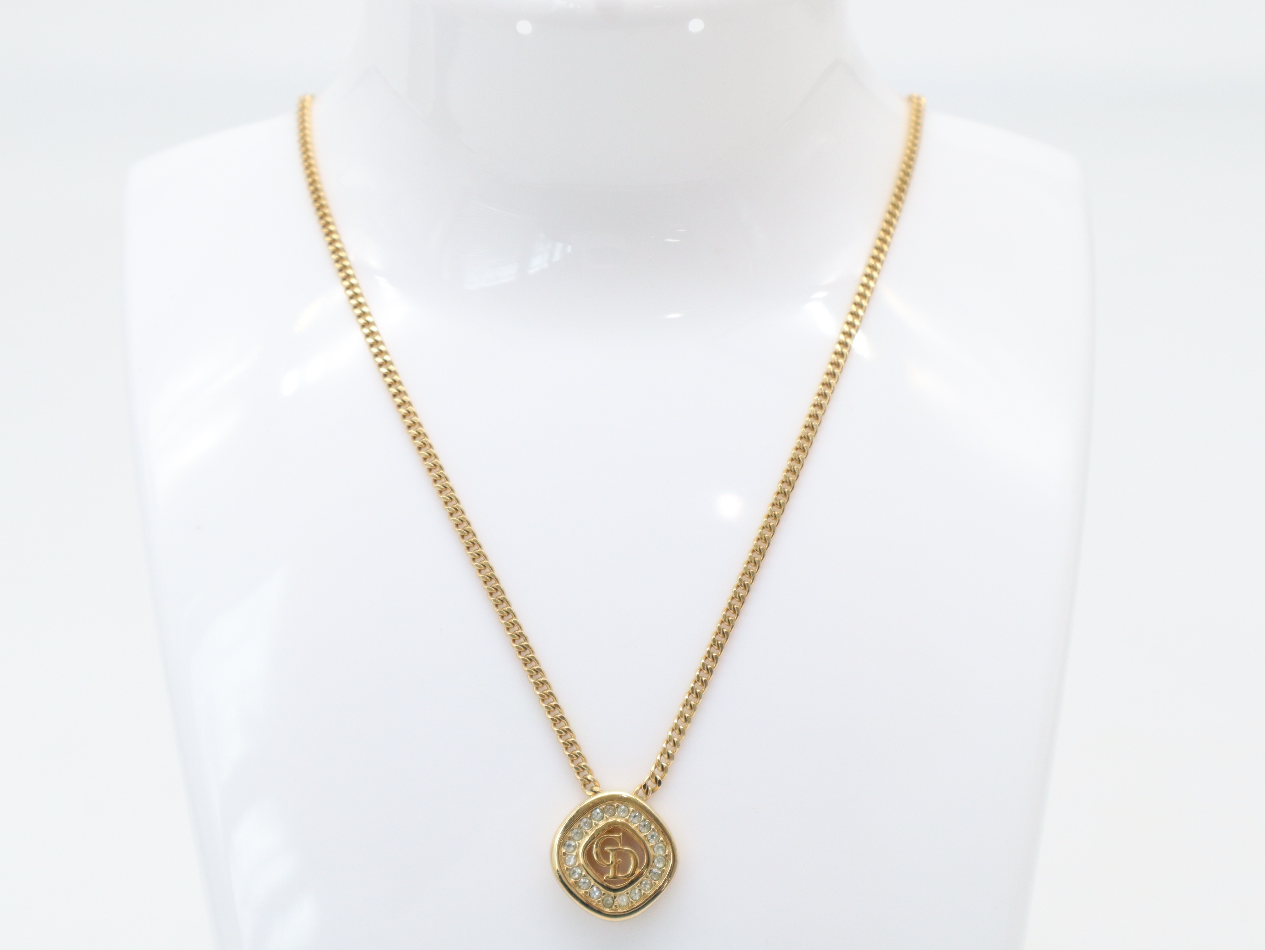 CD Logo Square Rhinestone Necklace — view 3