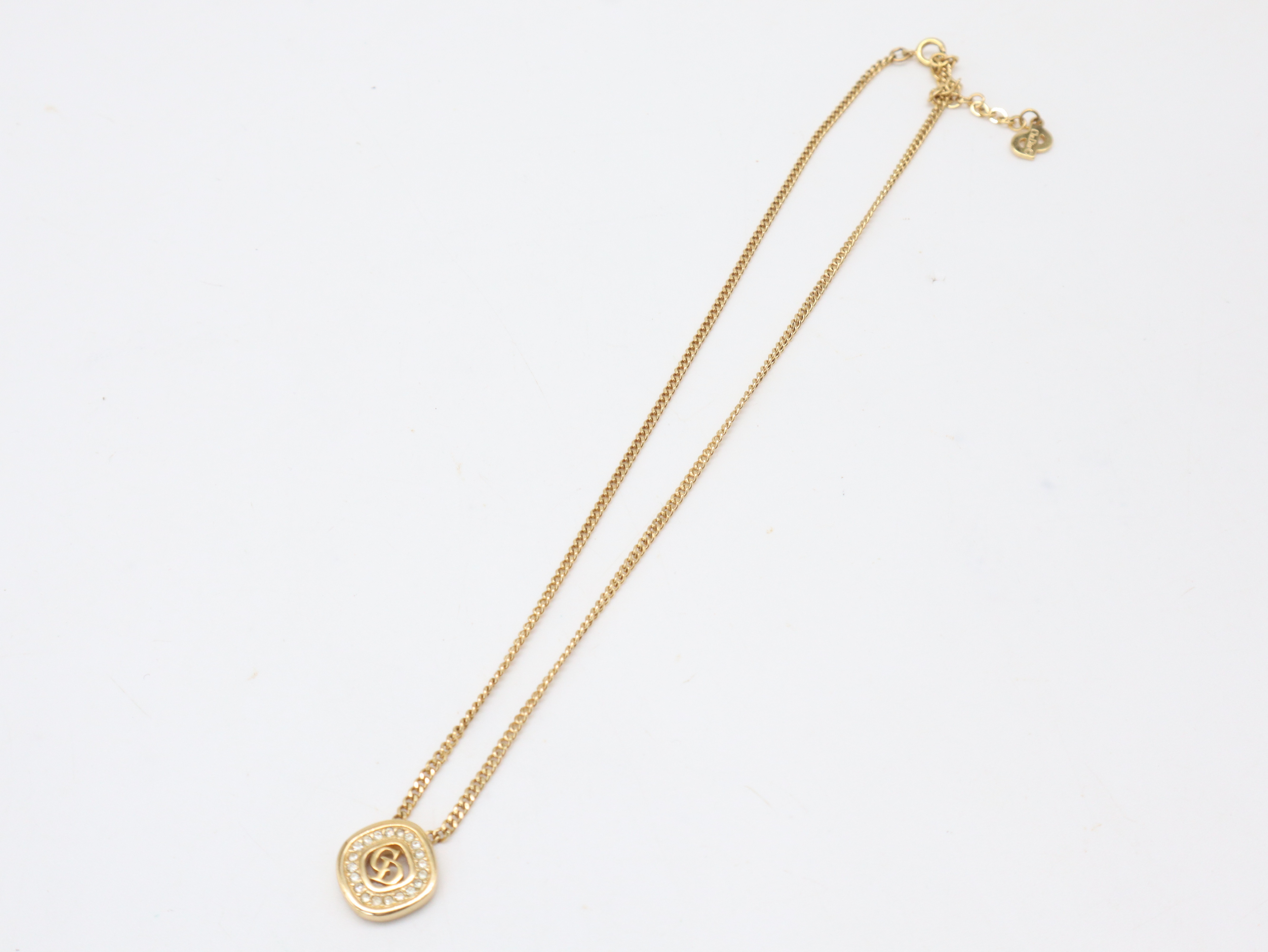 CD Logo Square Rhinestone Necklace — view 5