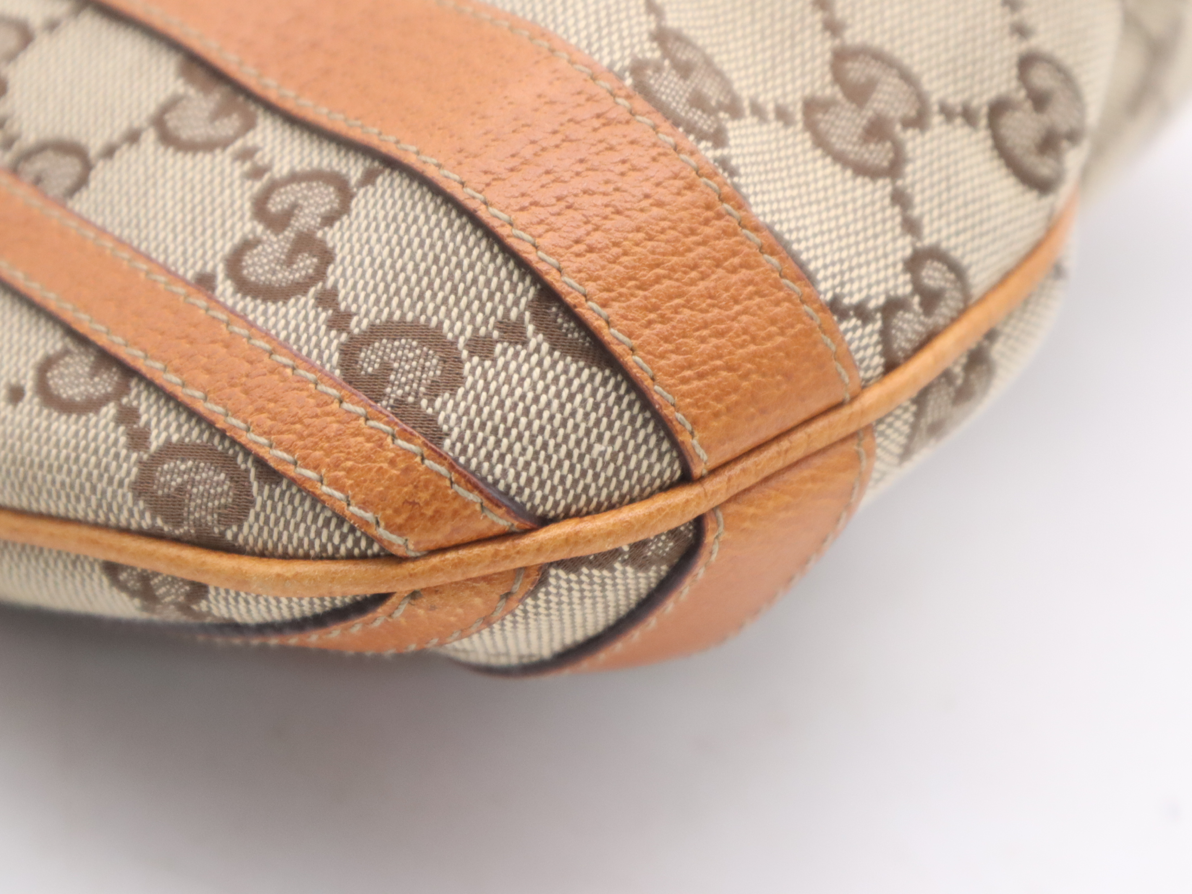 146246GG Canvas Abby 2-way Handbag in Beige and Orange, with Shoulder Strap and Dust Bag — view 11