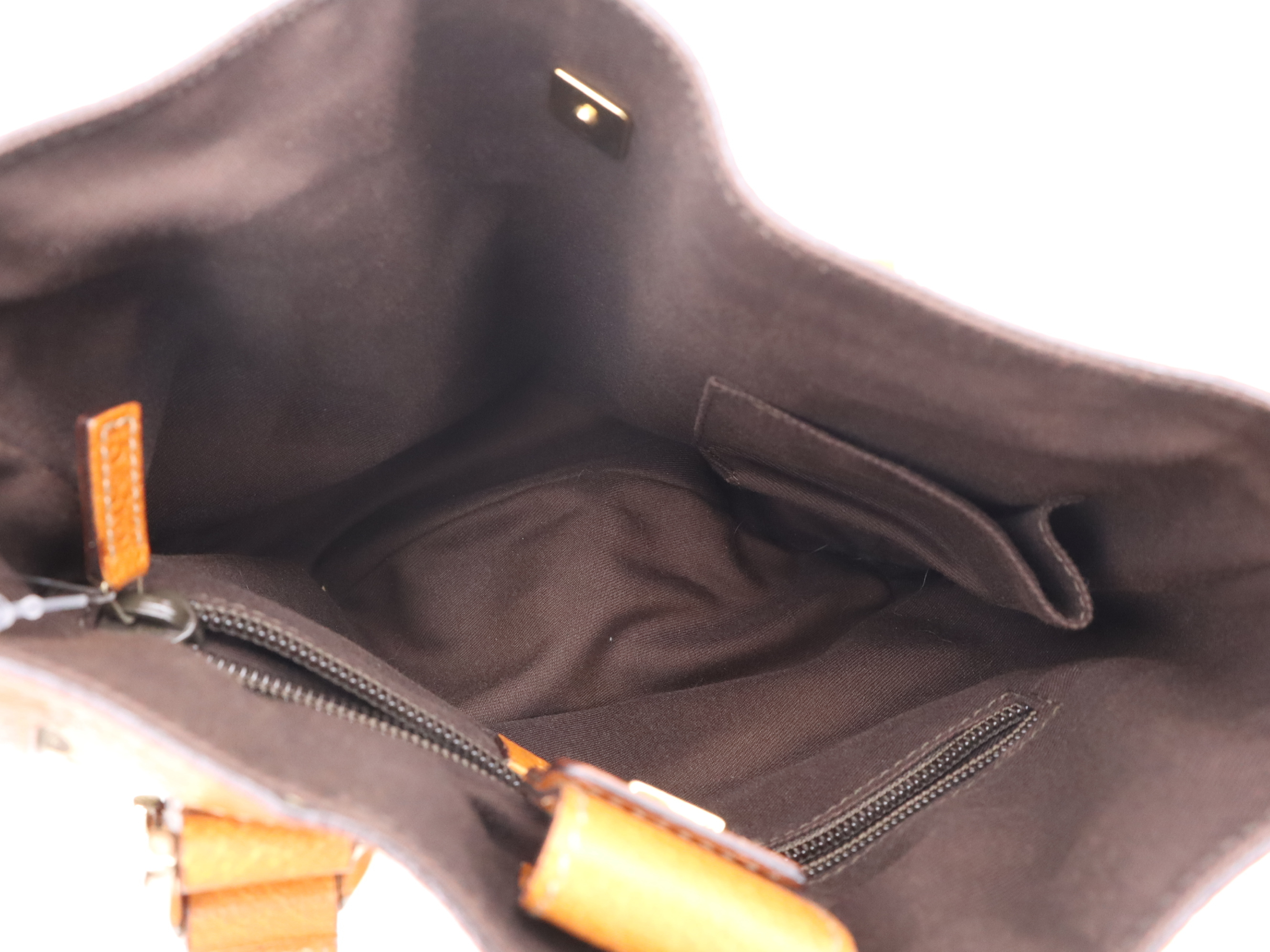 146246GG Canvas Abby 2-way Handbag in Beige and Orange, with Shoulder Strap and Dust Bag — view 12