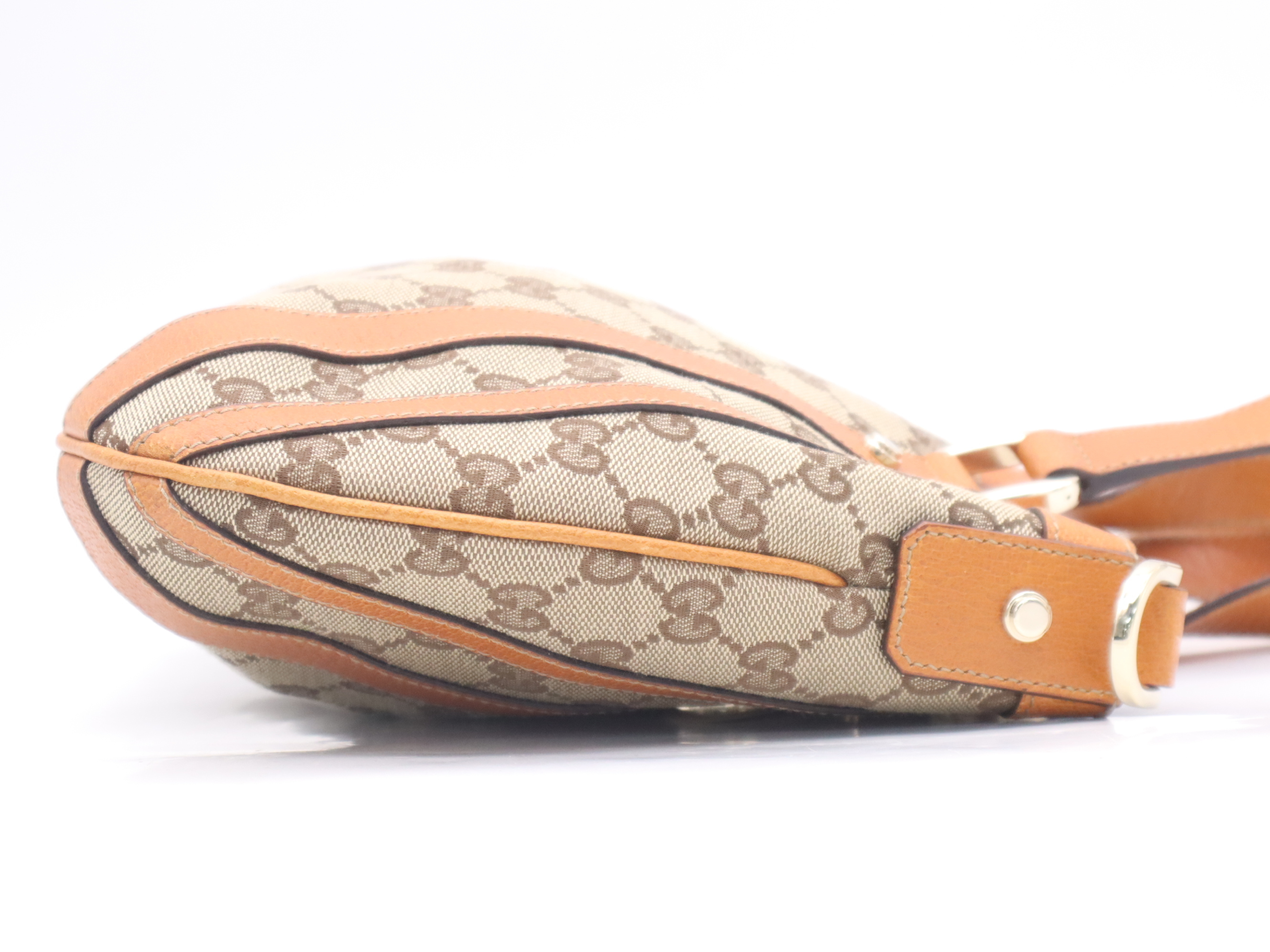 146246GG Canvas Abby 2-way Handbag in Beige and Orange, with Shoulder Strap and Dust Bag — view 5