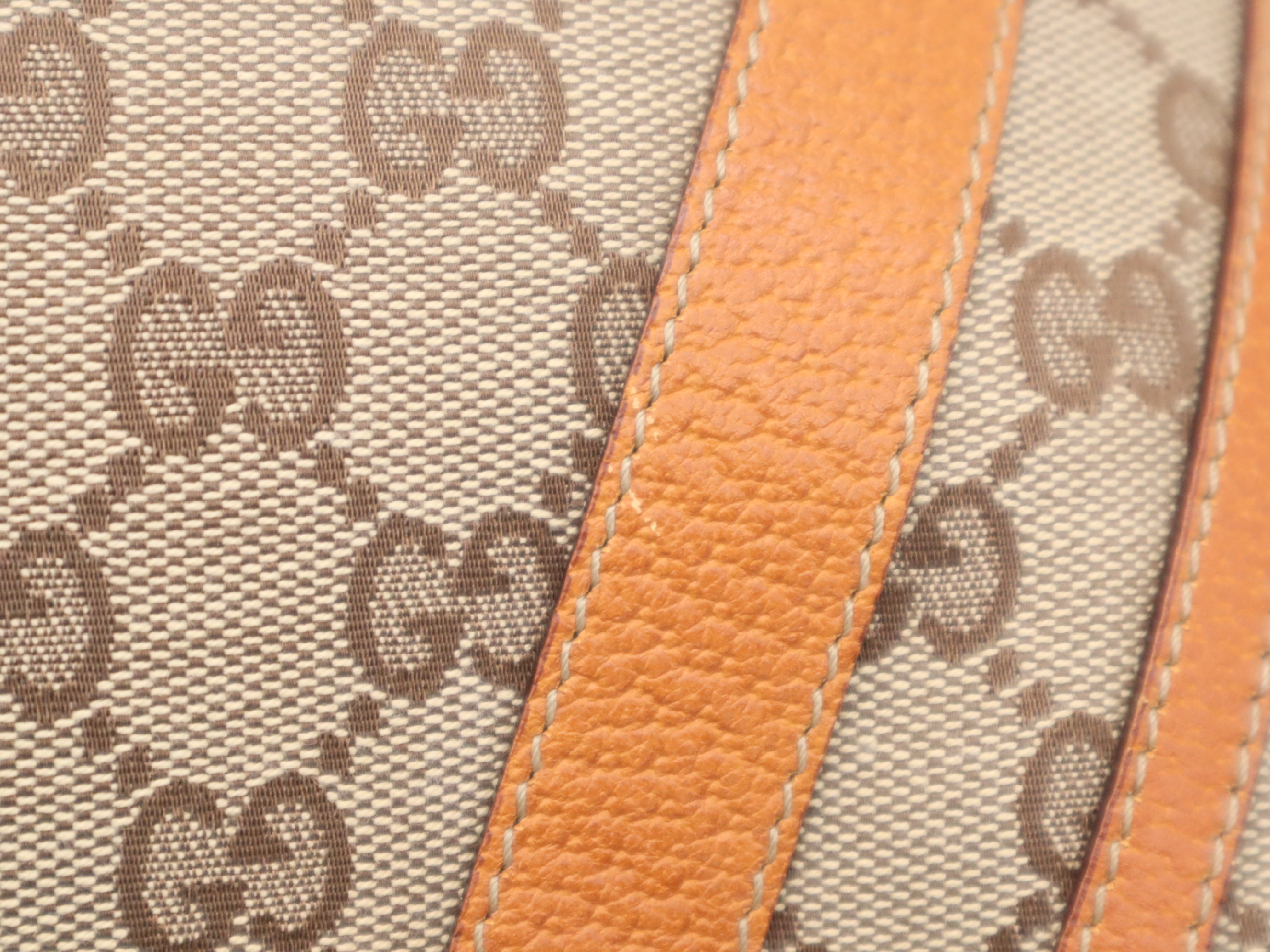 146246GG Canvas Abby 2-way Handbag in Beige and Orange, with Shoulder Strap and Dust Bag — view 9
