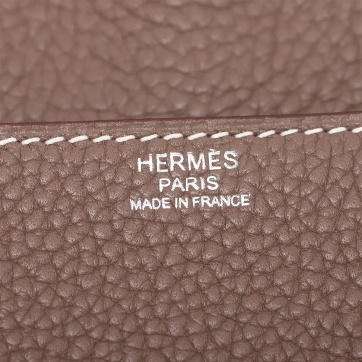 Hermès Pochette Steve, Taurillon Clemence leather, Etoupe, silver hardware, O: 2011 — view 8