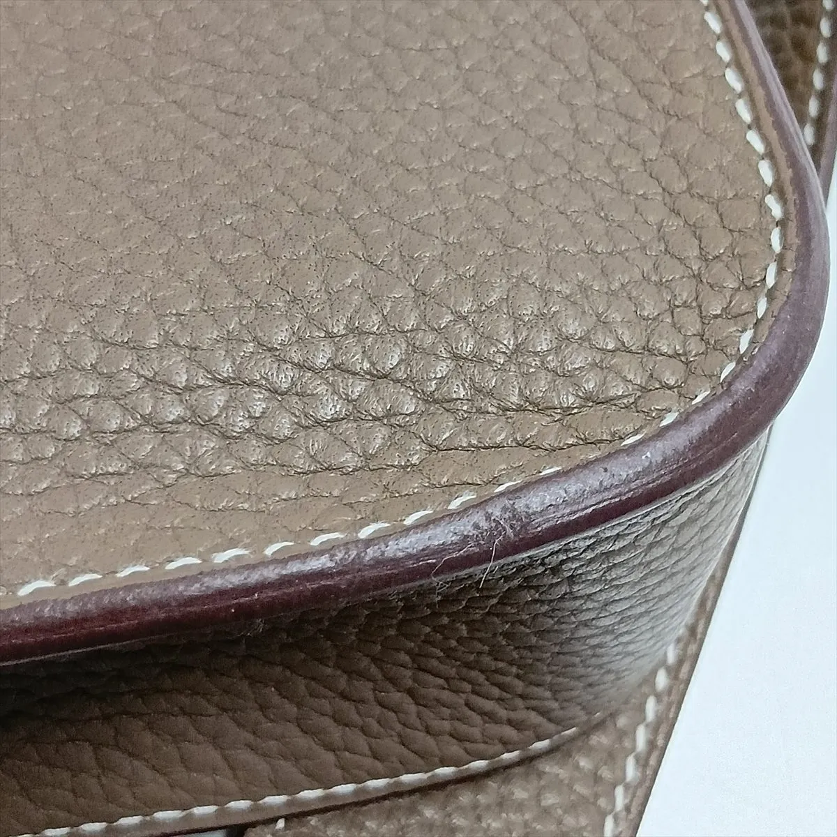 Hermès Pochette Steve, Taurillon Clemence leather, Etoupe, silver hardware, O: 2011 — view 10