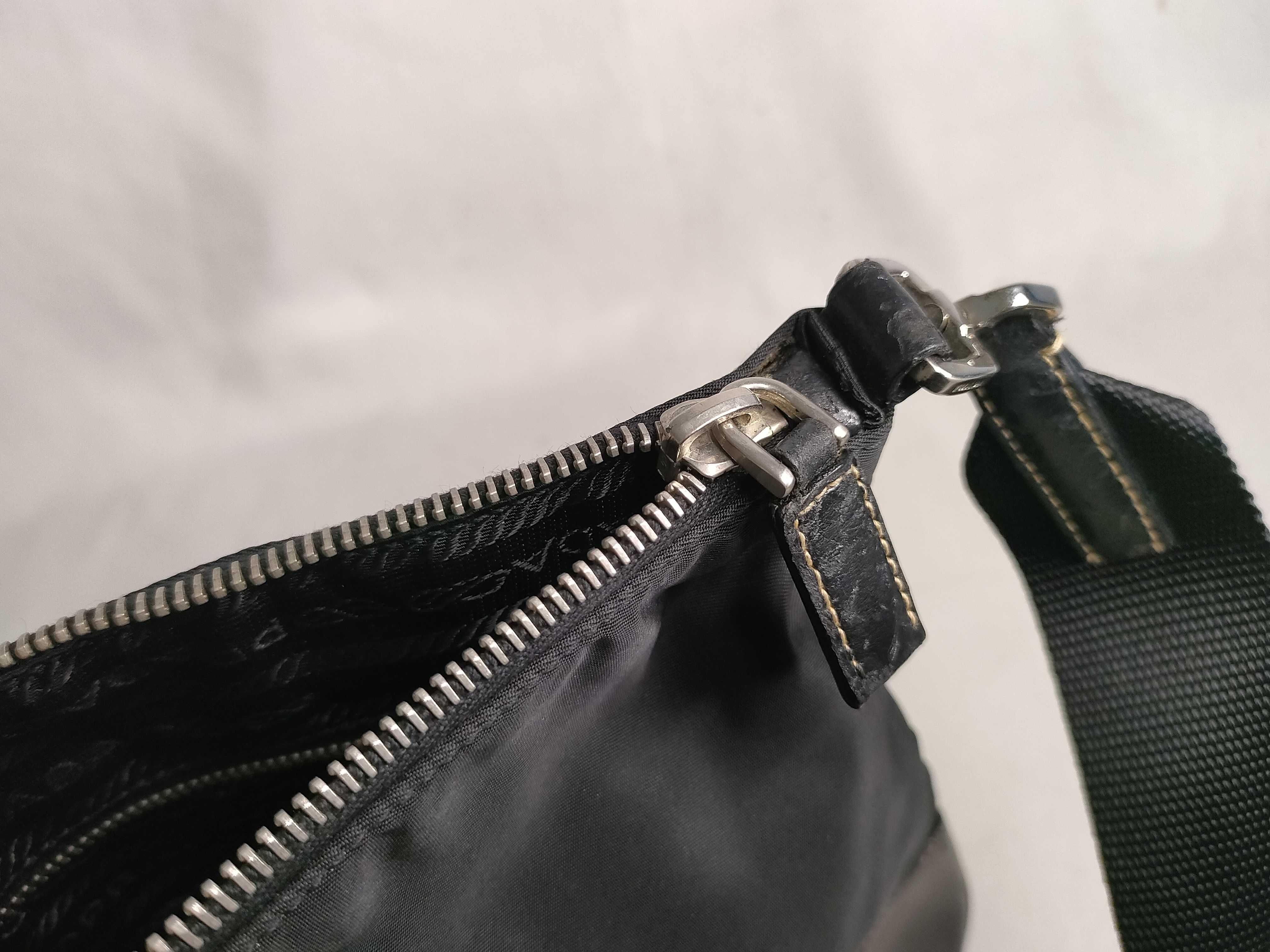 Nylon Flat Shoulder Bag, Black — view 13