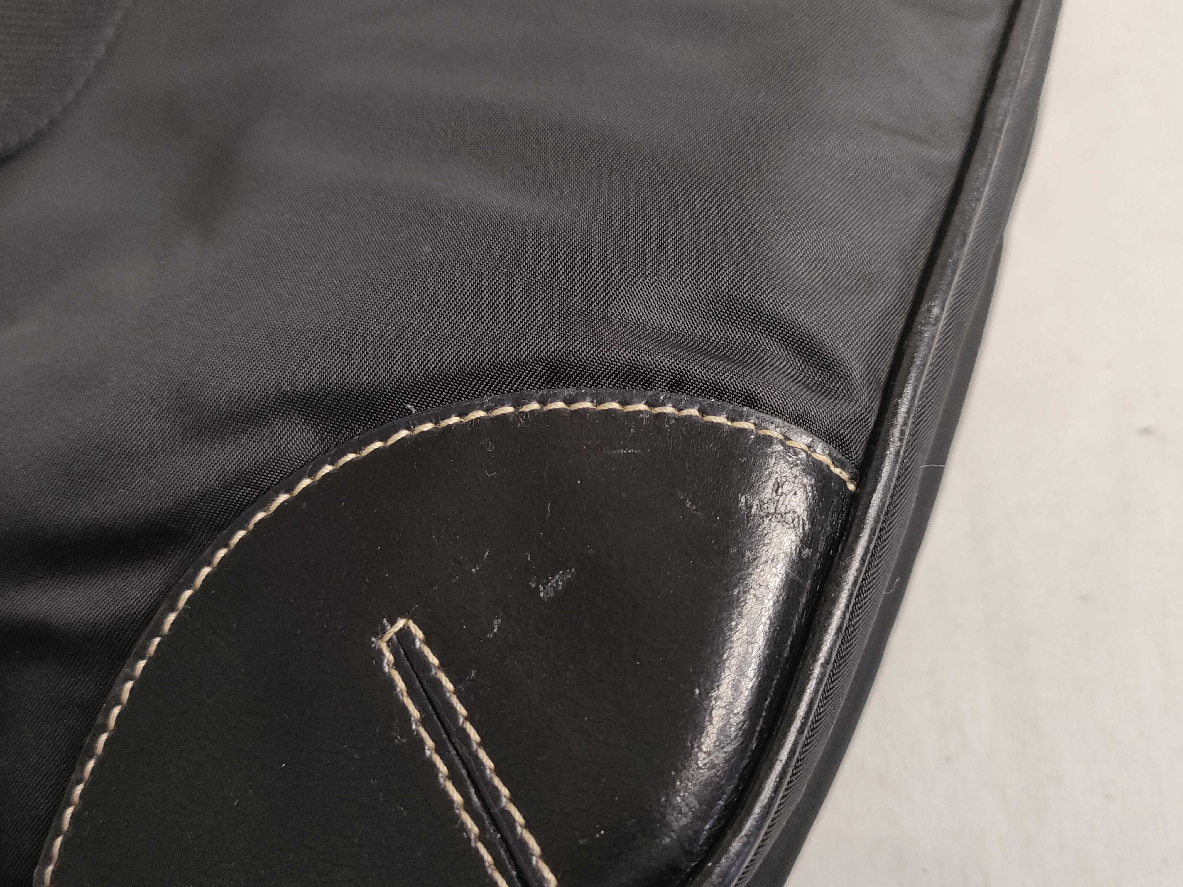 Nylon Flat Shoulder Bag, Black — view 15