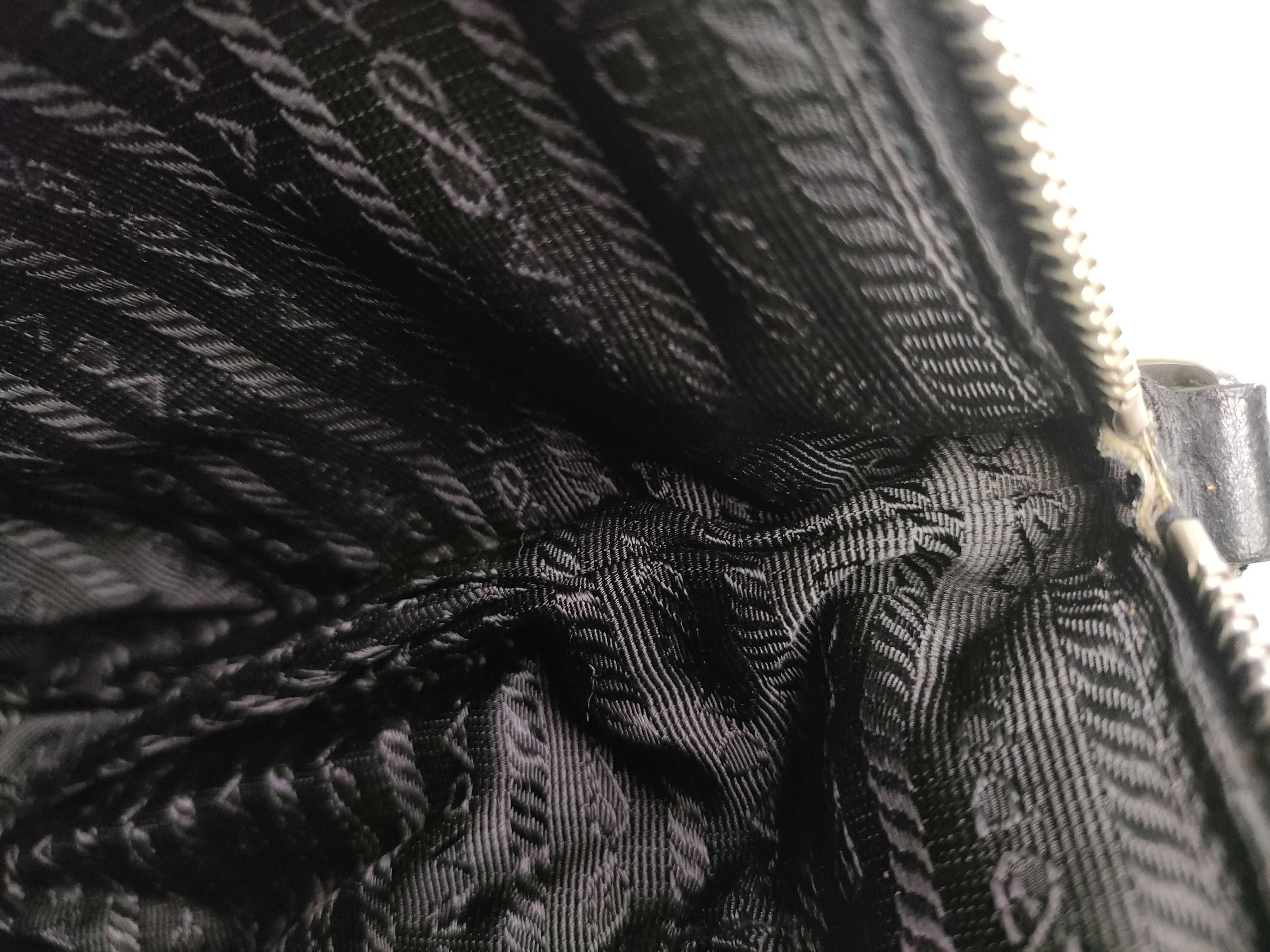 Nylon Flat Shoulder Bag, Black — view 9