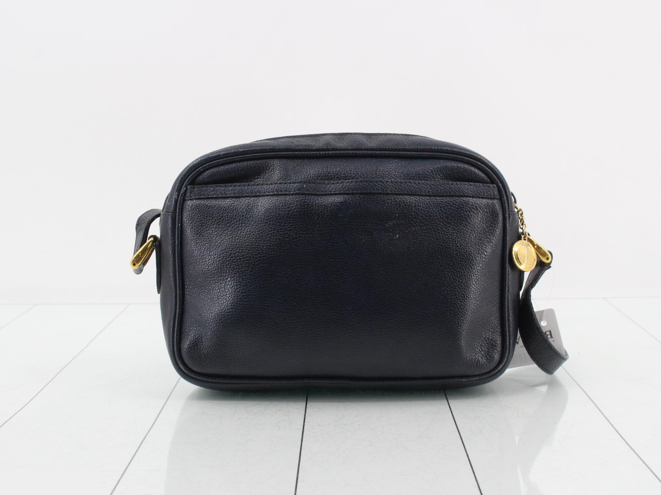 leather shoulder bag, blue — view 2