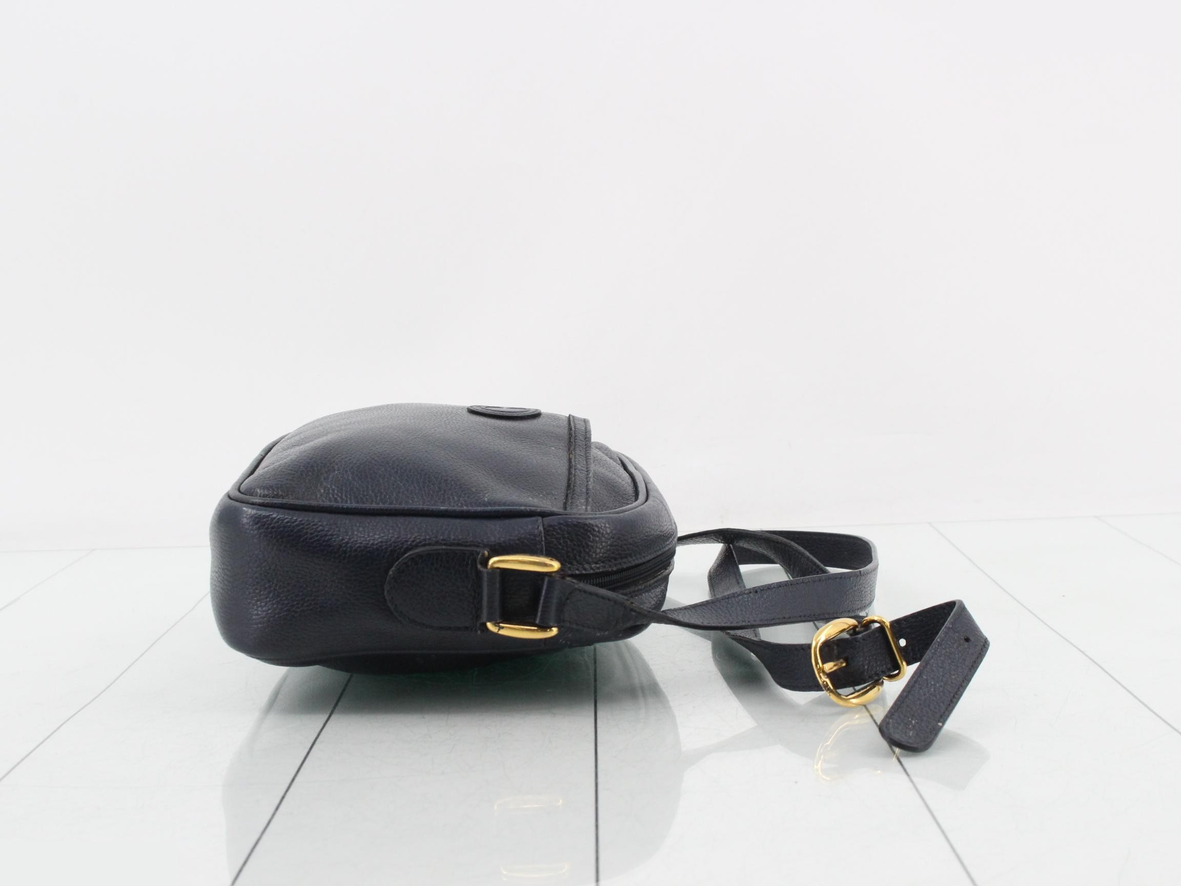 leather shoulder bag, blue — view 3