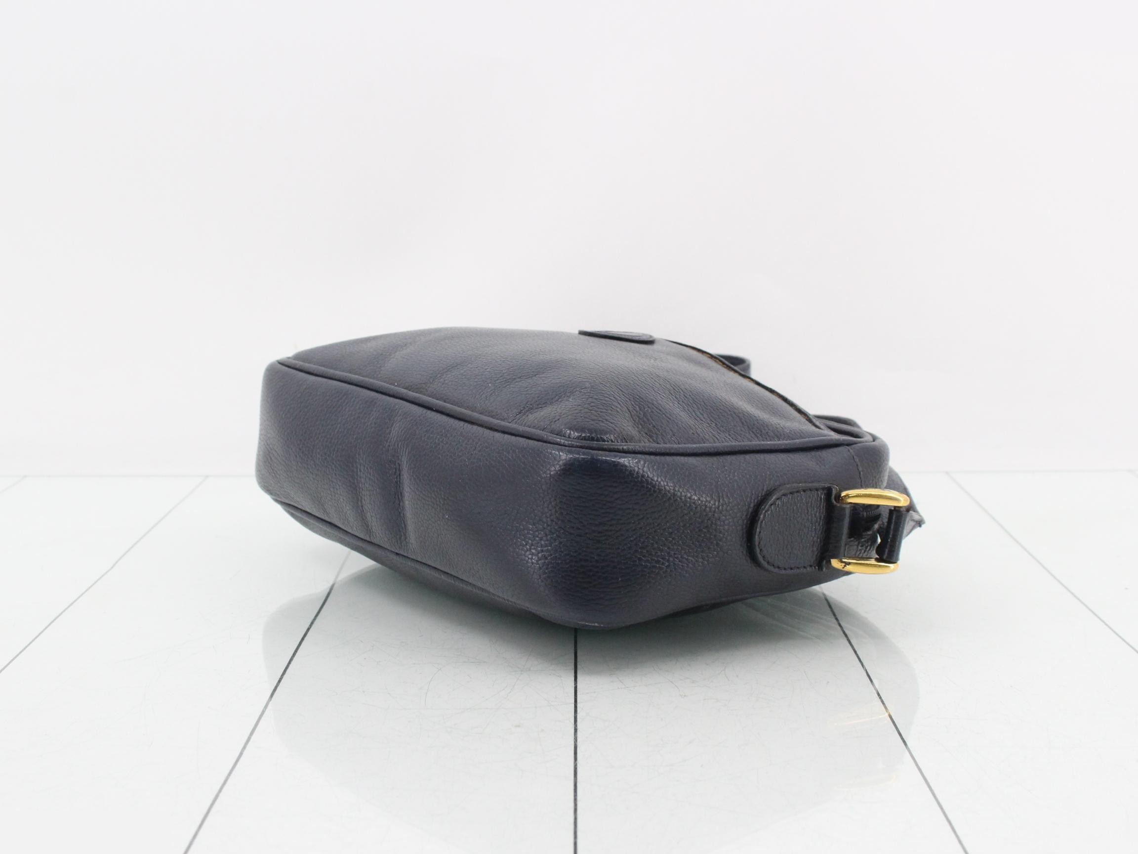 leather shoulder bag, blue — view 6