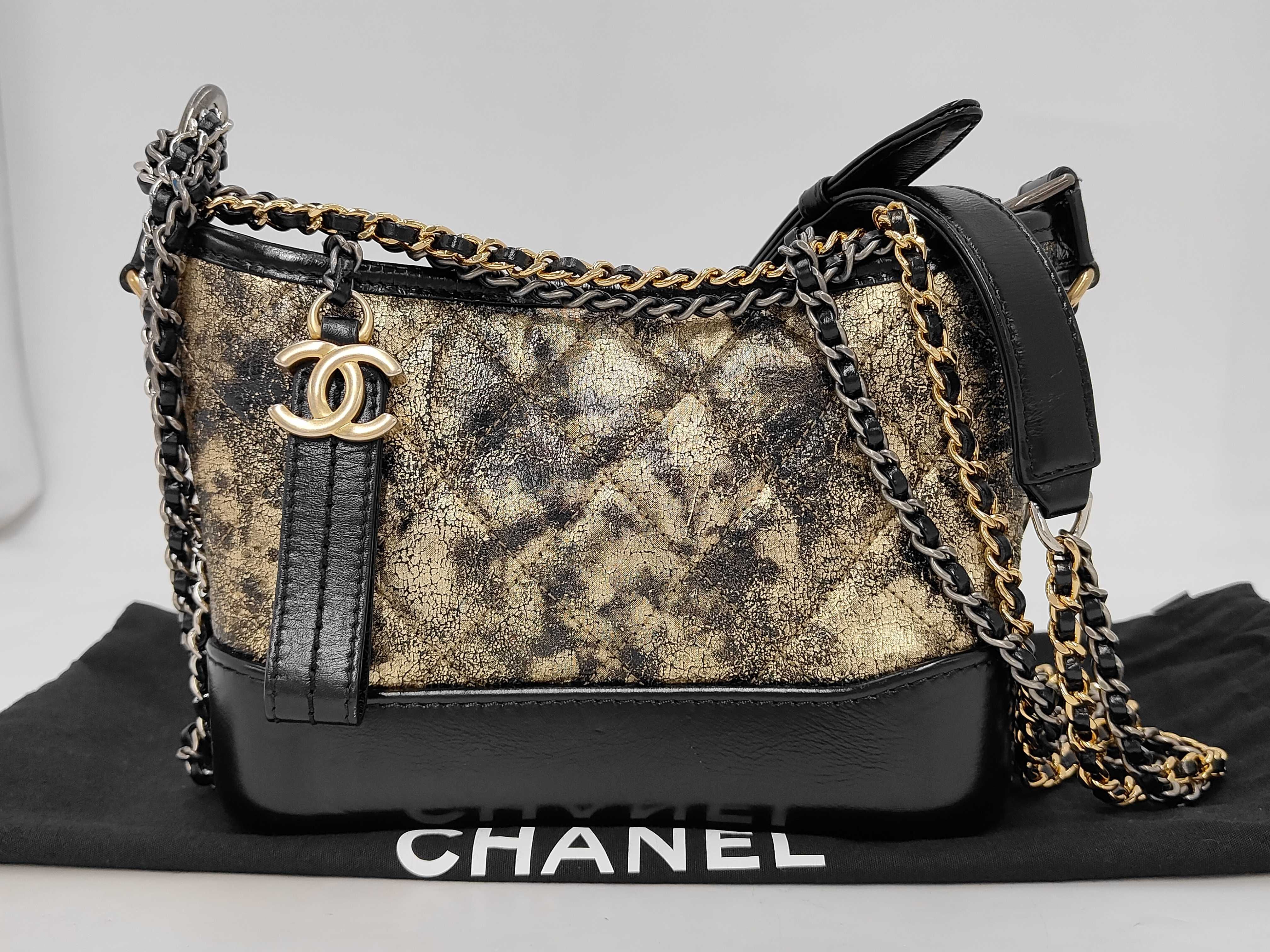 Gabrielle de Chanel Small Black x Gold Shoulder Bag