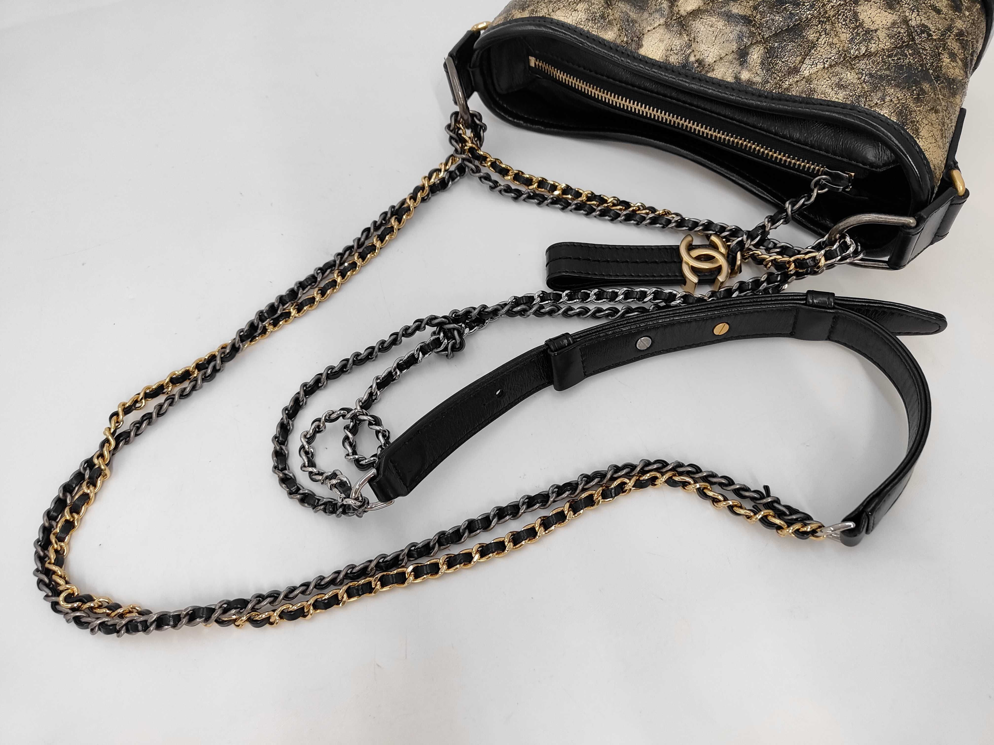 Gabrielle de Chanel Small Black x Gold Shoulder Bag — view 5