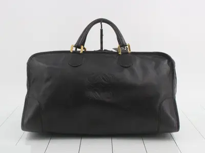 Anagram Boston Bag, Leather, Black