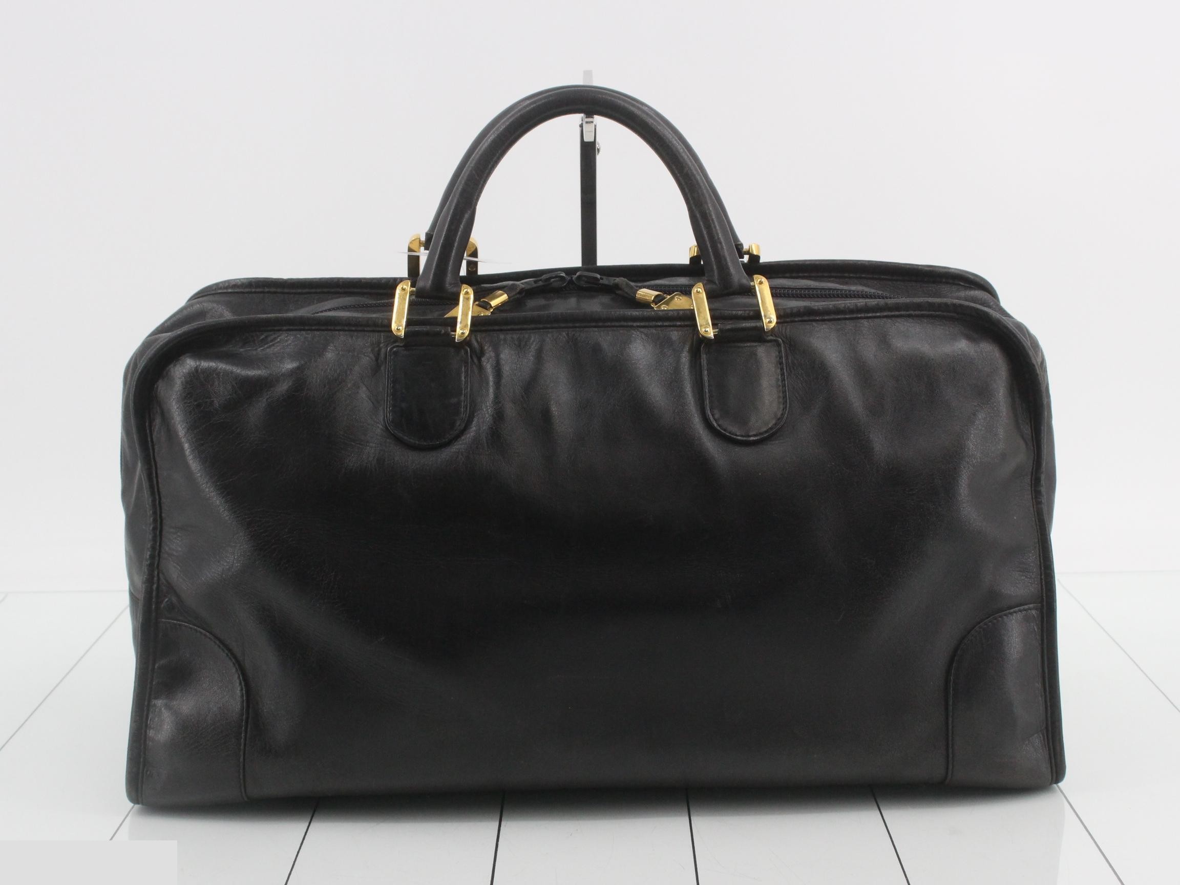 Anagram Boston Bag, Leather, Black — view 2
