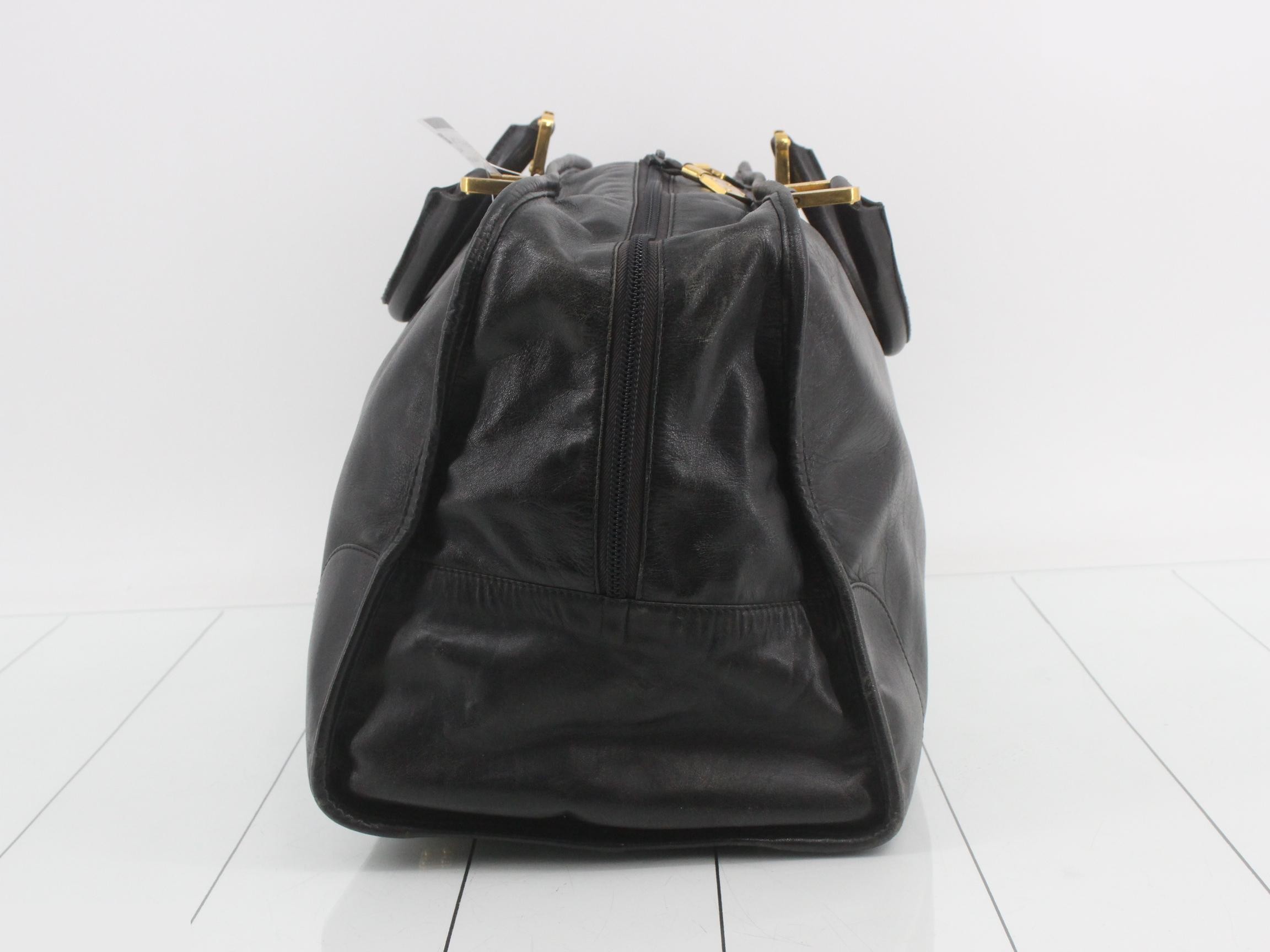 Anagram Boston Bag, Leather, Black — view 3